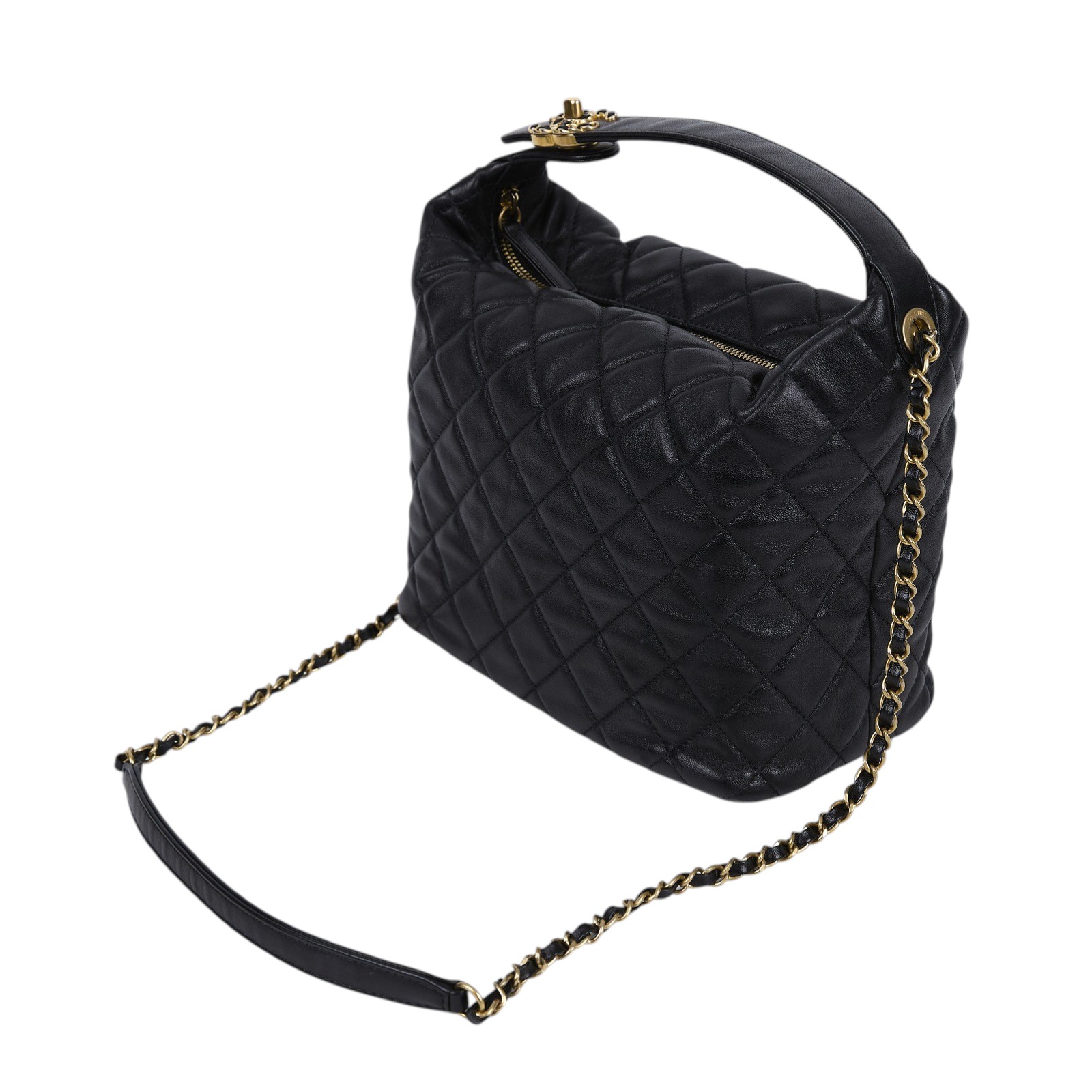 香奈兒 CHANEL HOBO 飯盒包 手提包 肩背包 AS1747 B02874 29開黑金羊HOBO飯盒包 2WAY 原廠盒子/防塵袋/保證卡/購買證明