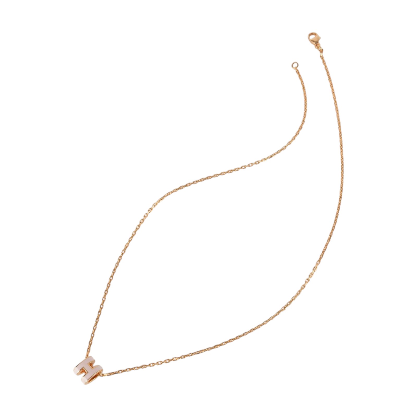 愛馬仕 Hermes Mini Pop H 墜飾  糖衣粉 H147992FO85 ST 12 24 粉玫瑰金MINI POP H項鍊 原廠盒子/防塵袋