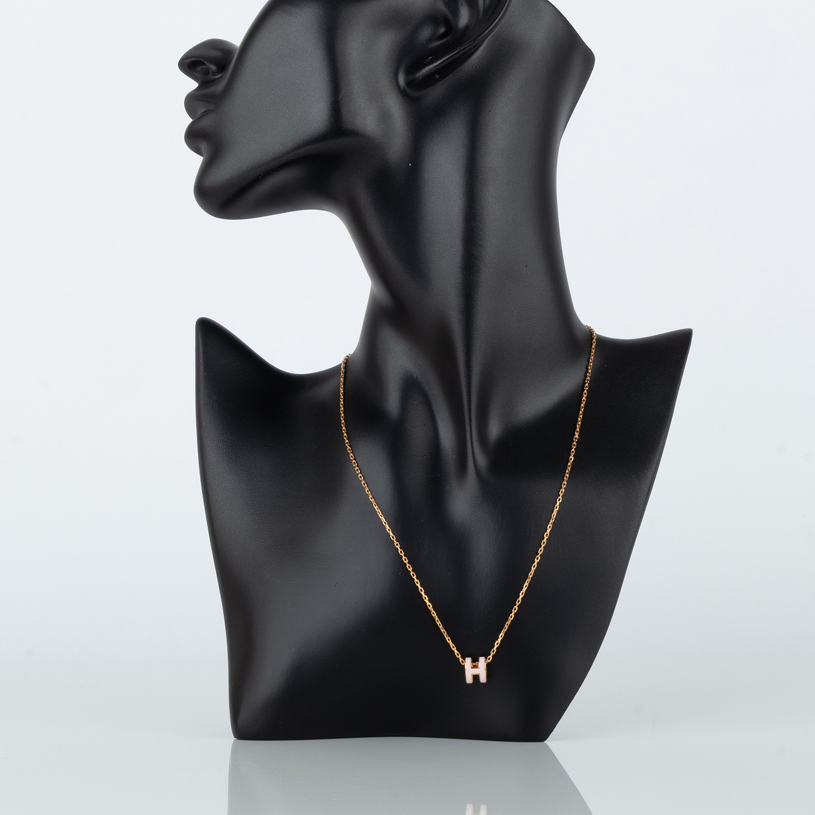 愛馬仕 Hermes Mini Pop H 墜飾  糖衣粉 H147992FO85 ST 12 24 粉玫瑰金MINI POP H項鍊 原廠盒子/防塵袋