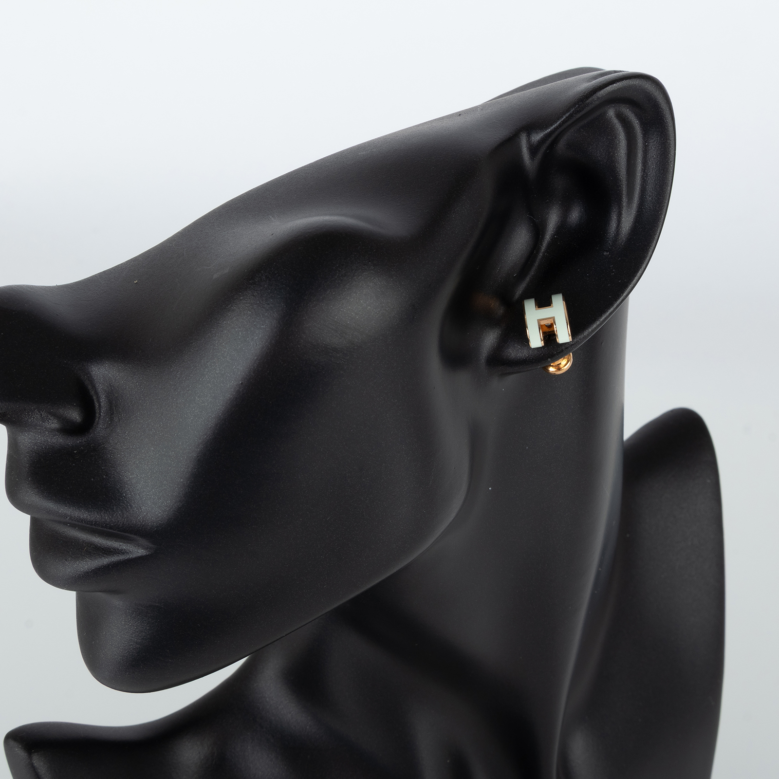 愛馬仕 Hermes Mini Pop H 耳釘 氣泡綠 H608002FO17 GD 02 42 氣泡綠玫瑰金MINI POP H耳環 防塵袋