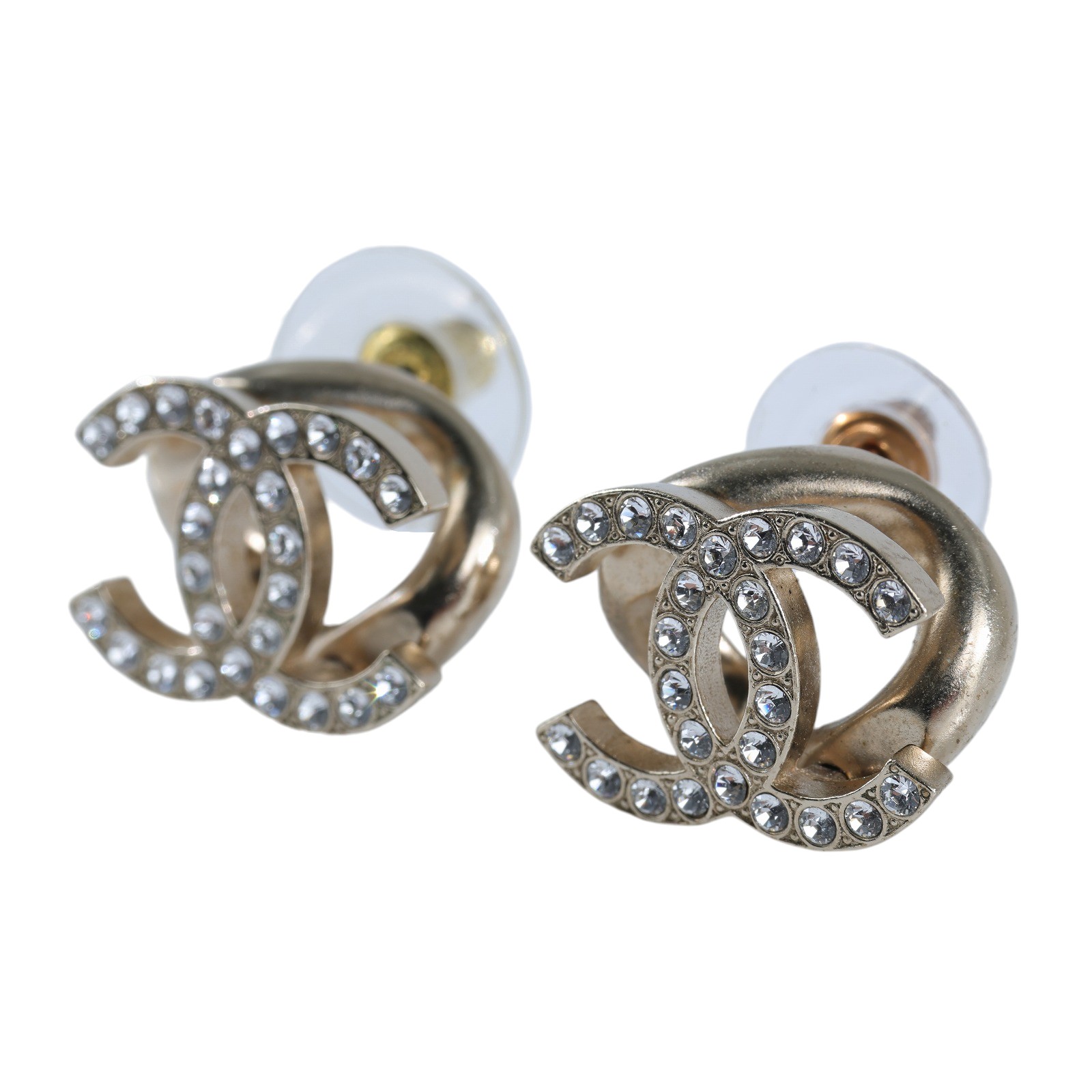 香奈兒 CHANEL CC LOGO 耳環 耳釘 A22S 水鑽雙C耳環 原廠盒子