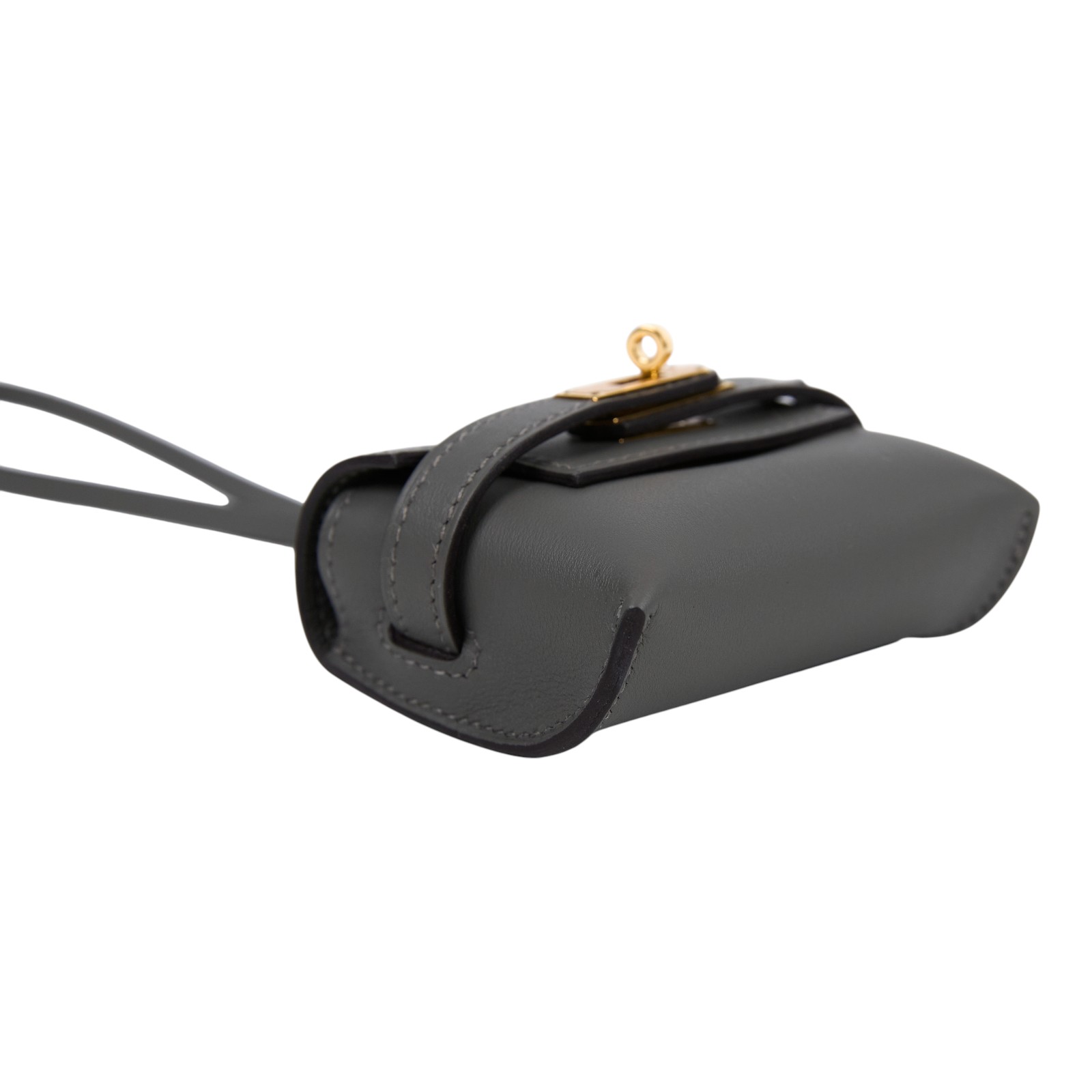 愛馬仕 Hermes Kelly Festival 吊飾 包掛 H084665 KAS704HP K刻灰金AirPods 保護套 原廠盒子/防塵袋