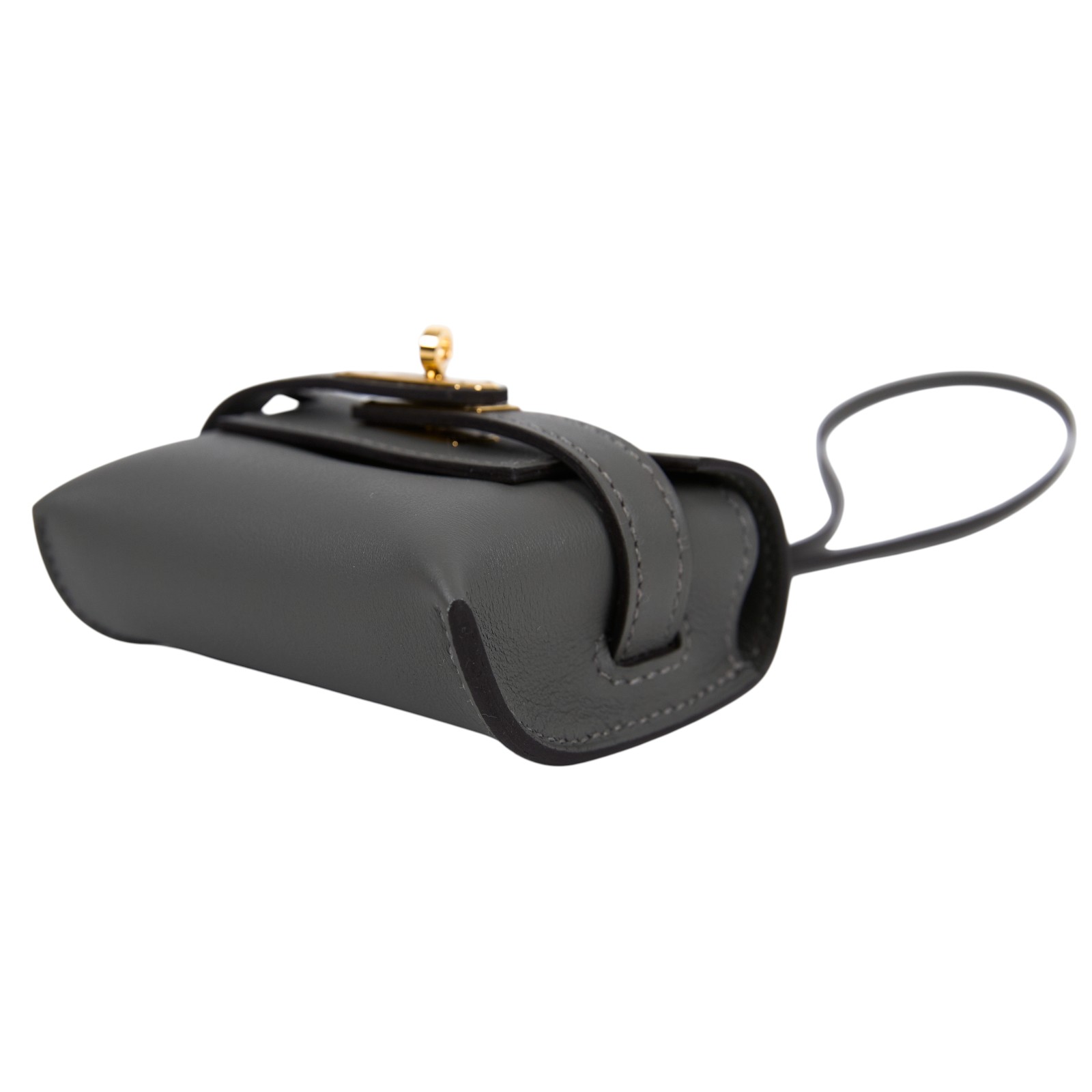 愛馬仕 Hermes Kelly Festival 吊飾 包掛 H084665 KAS704HP K刻灰金AirPods 保護套 原廠盒子/防塵袋