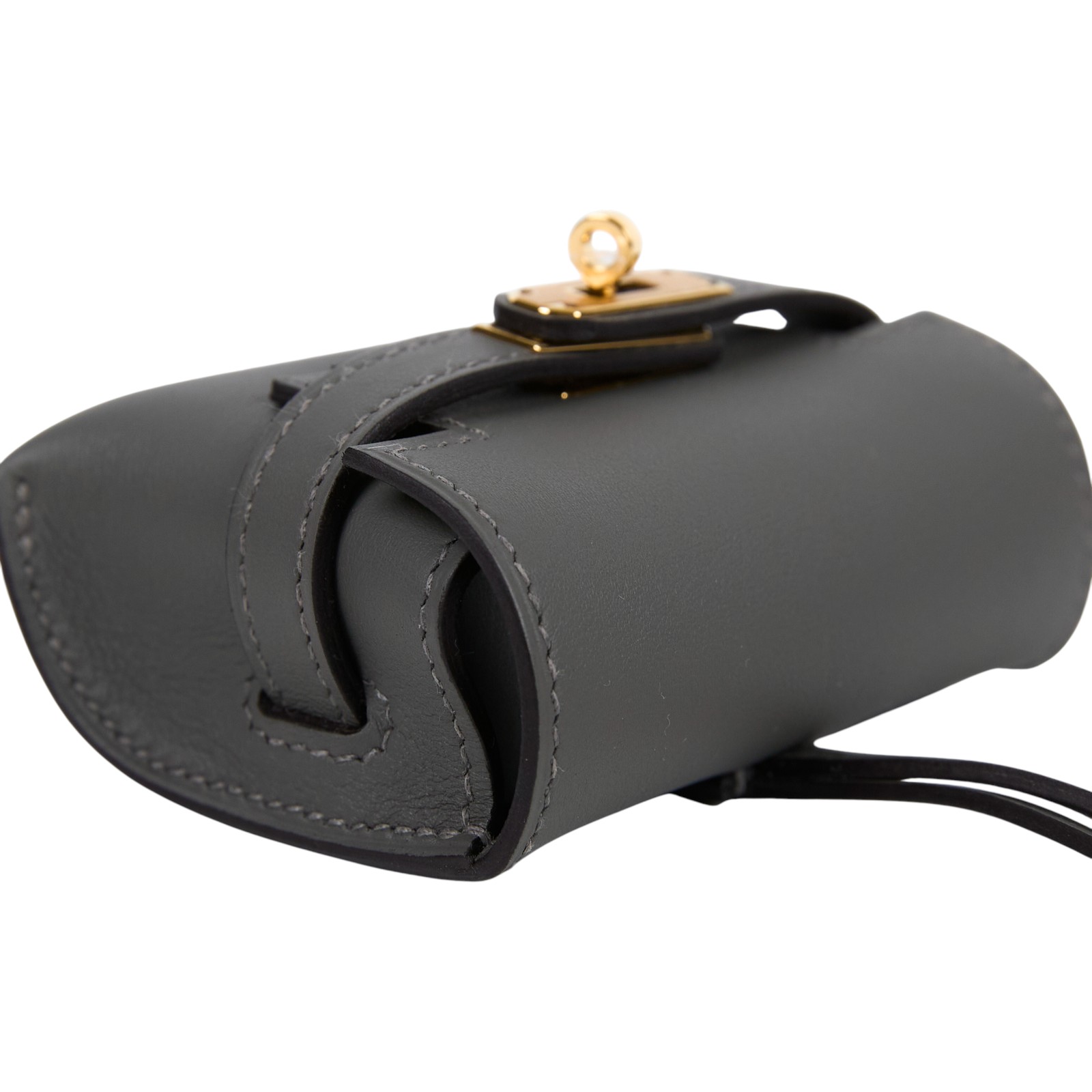 愛馬仕 Hermes Kelly Festival 吊飾 包掛 H084665 KAS704HP K刻灰金AirPods 保護套 原廠盒子/防塵袋