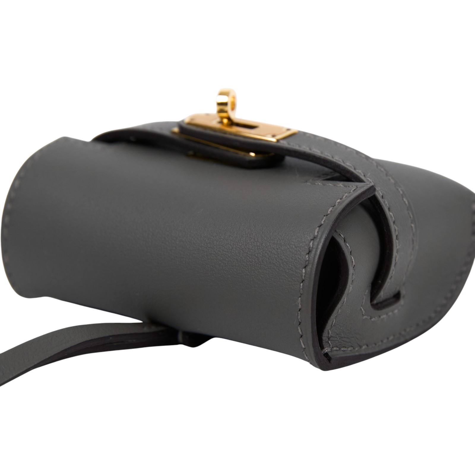 愛馬仕 Hermes Kelly Festival 吊飾 包掛 H084665 KAS704HP K刻灰金AirPods 保護套 原廠盒子/防塵袋