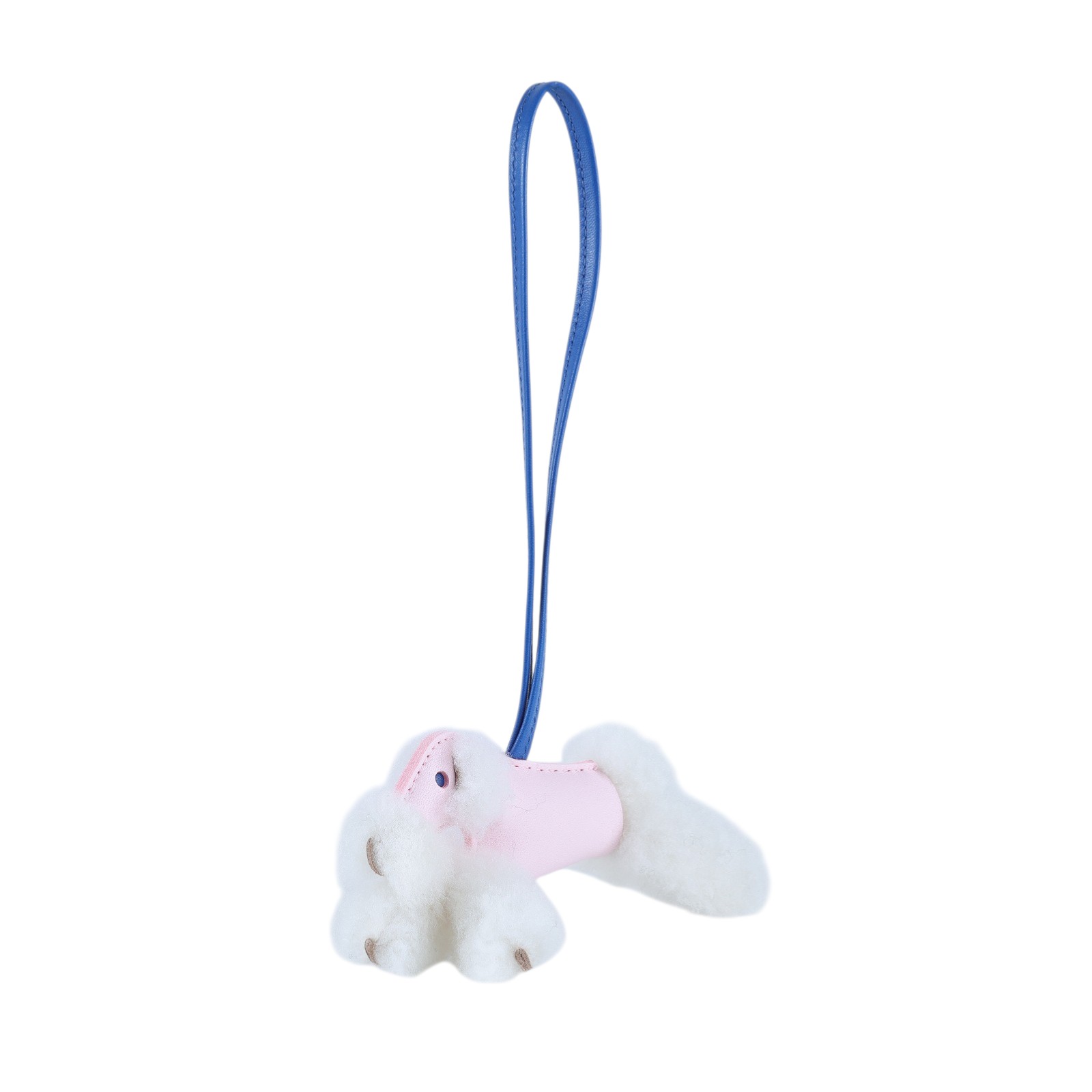 愛馬仕 Hermes Budy charm 吊飾 包掛 狐狸㹴犬 BUDYC WAA W刻粉白藍絨毛貴賓狗 budy 吊飾 原廠盒子/購買證明影本