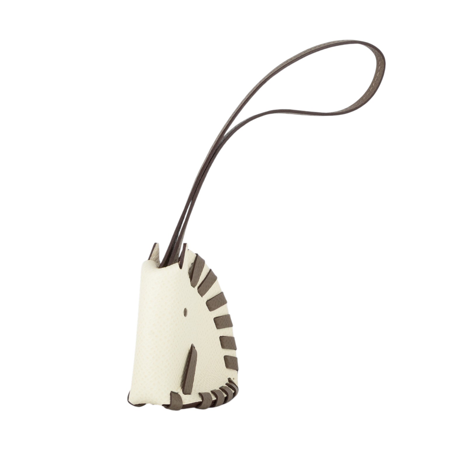 愛馬仕 Hermes Cheval Tresse 吊飾 奶油白 大象灰 H086698CAAD KFS K刻大象灰拚白斑馬吊飾 原廠盒子