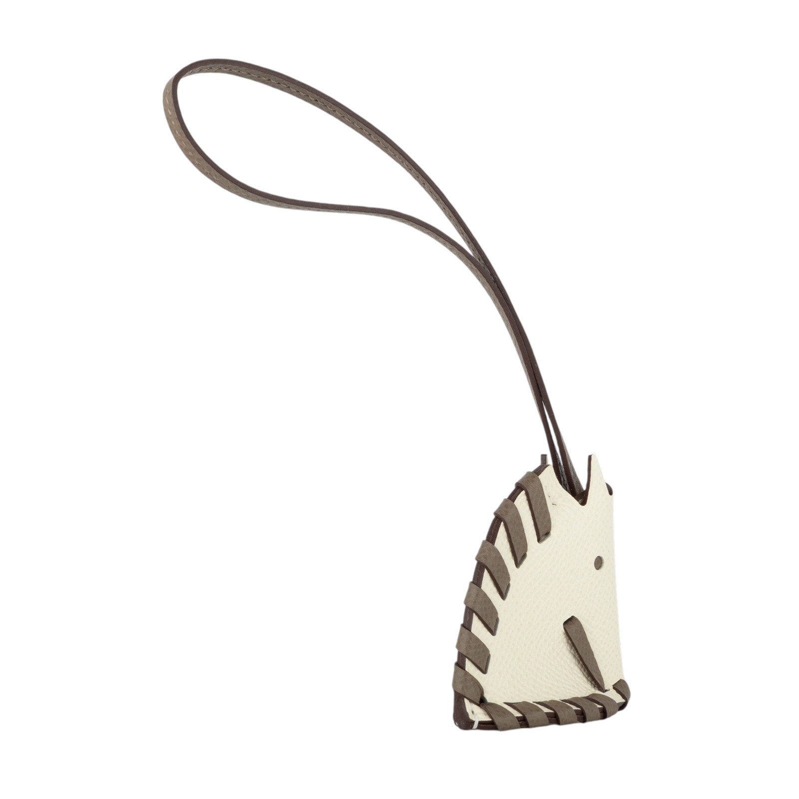 愛馬仕 Hermes Cheval Tresse 吊飾 奶油白 大象灰 H086698CAAD KFS K刻大象灰拚白斑馬吊飾 原廠盒子