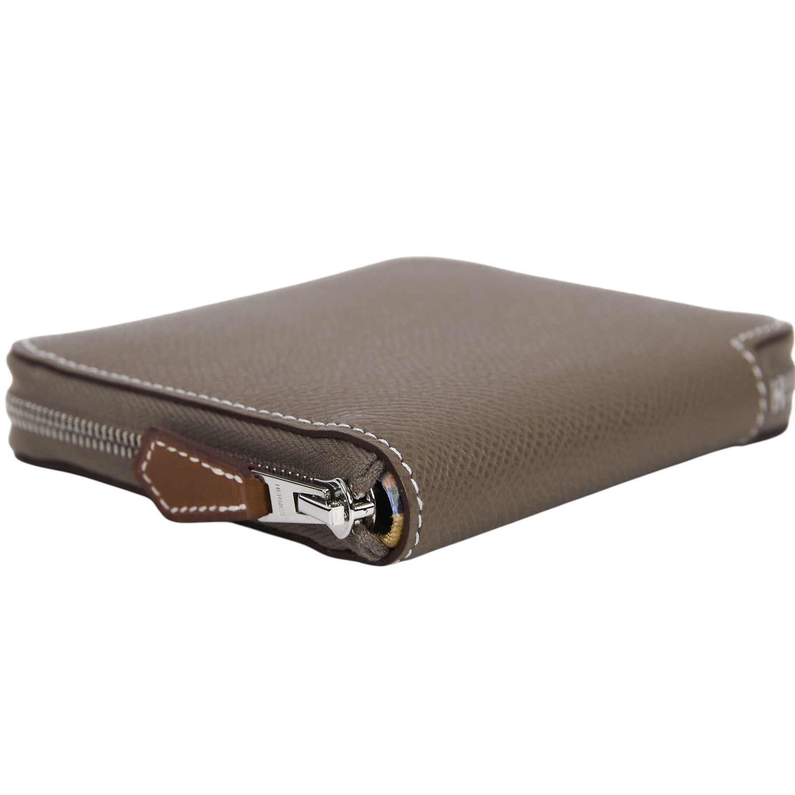 愛馬仕 Hermes SilkIn 拉鍊 絲巾 短夾 錢包 SILK ZA Z刻大象灰絲巾短夾 原廠盒子