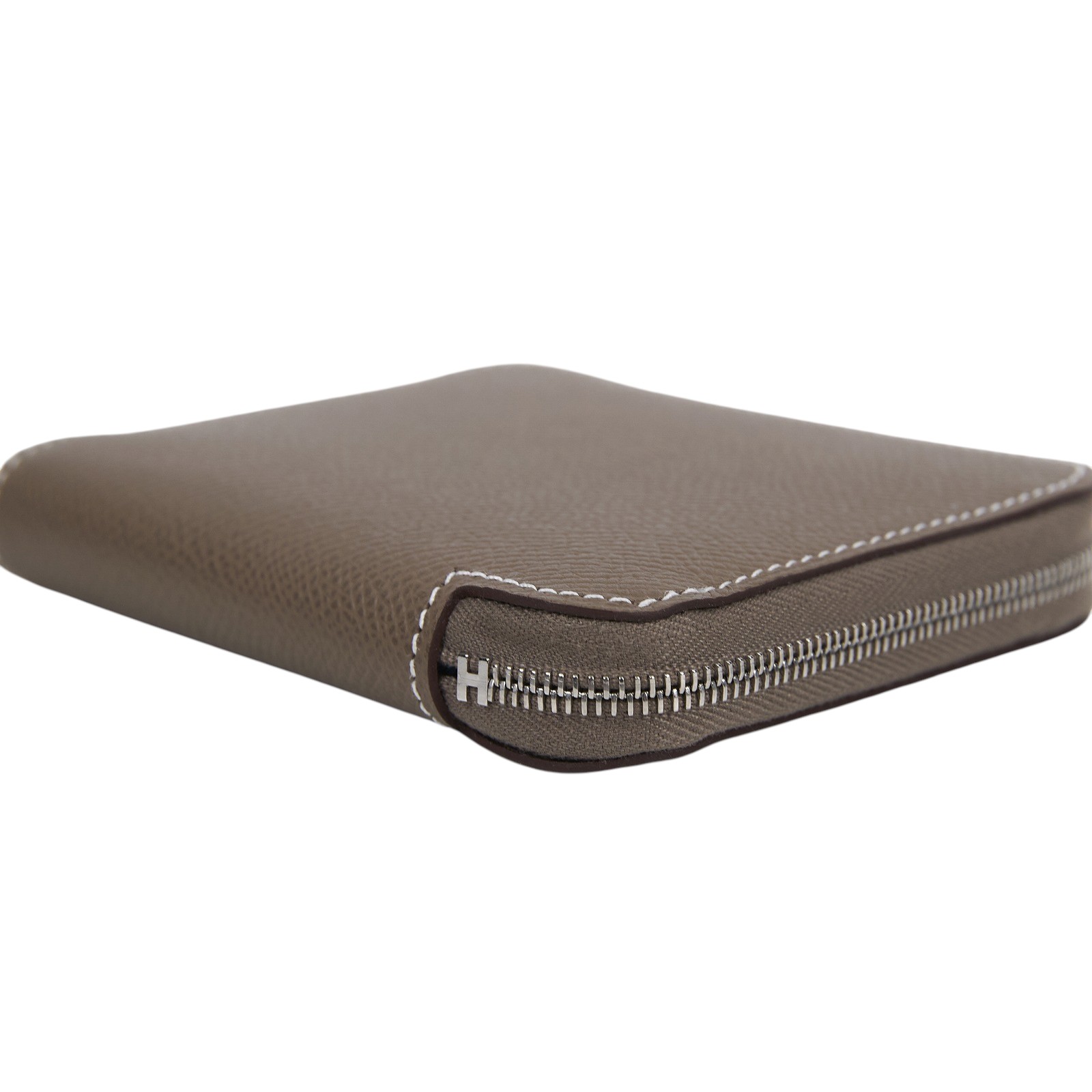 愛馬仕 Hermes SilkIn 拉鍊 絲巾 短夾 錢包 SILK ZA Z刻大象灰絲巾短夾 原廠盒子