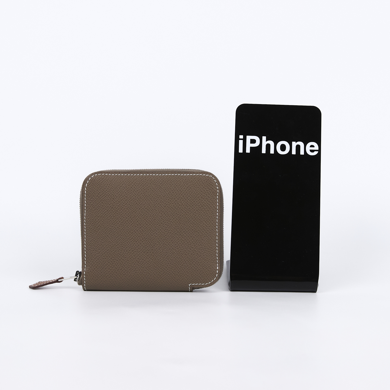 愛馬仕 Hermes SilkIn 拉鍊 絲巾 短夾 錢包 SILK ZA Z刻大象灰絲巾短夾 原廠盒子