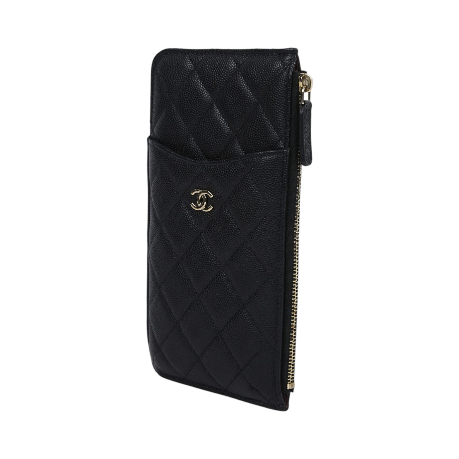 香奈兒 CHANEL CC LOGO 菱格紋 卡夾 長夾 錢包 AP0225 28開黑荔枝一字拉鍊長夾 原廠盒子/防塵袋/保證卡