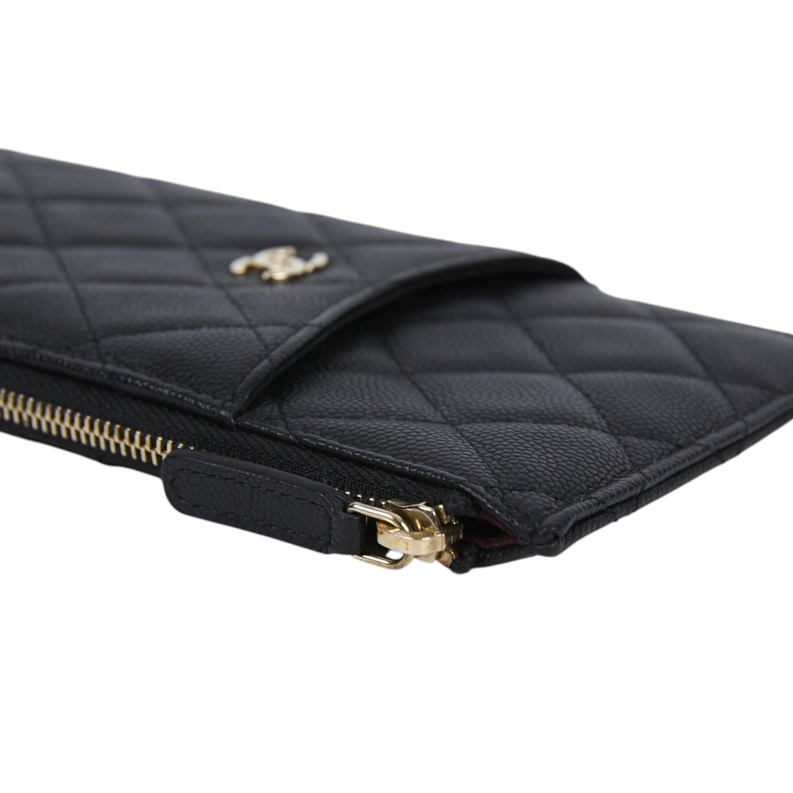 香奈兒 CHANEL CC LOGO 菱格紋 卡夾 長夾 錢包 AP0225 28開黑荔枝一字拉鍊長夾 原廠盒子/防塵袋/保證卡