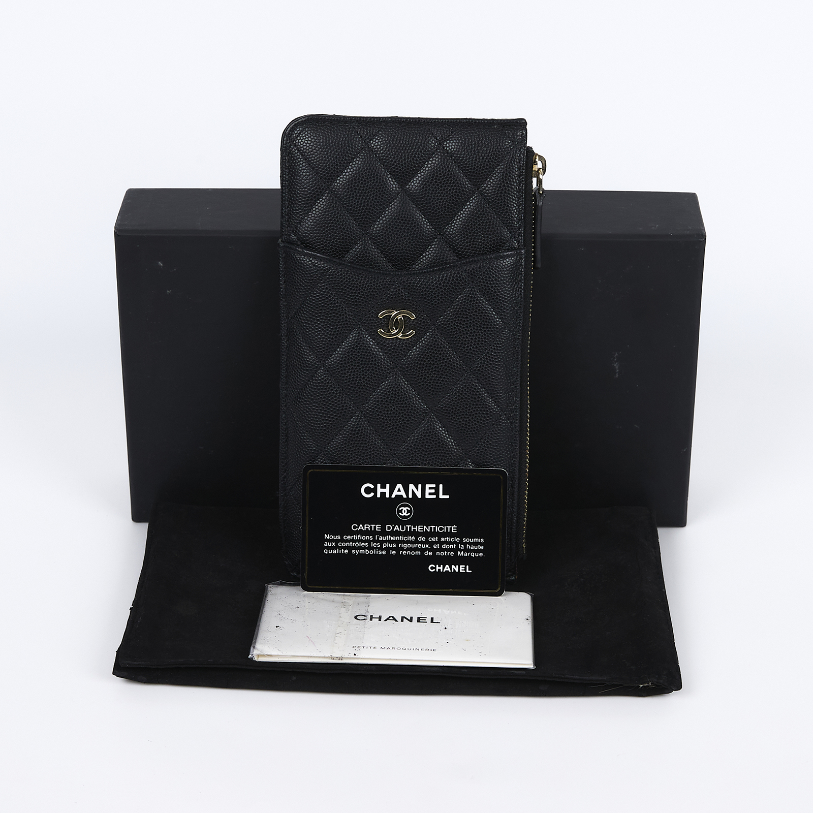 香奈兒 CHANEL CC LOGO 菱格紋 卡夾 長夾 錢包 AP0225 28開黑荔枝一字拉鍊長夾 原廠盒子/防塵袋/保證卡