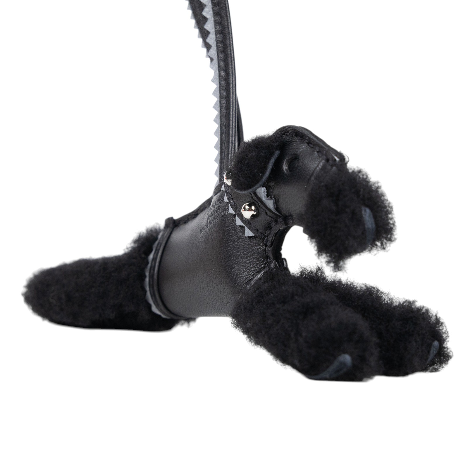 愛馬仕 Hermes Budy charm 吊飾 黑色 H086723CKAD / K刻黑拚灰黑絨毛貴賓狗 budy 吊飾 原廠盒子