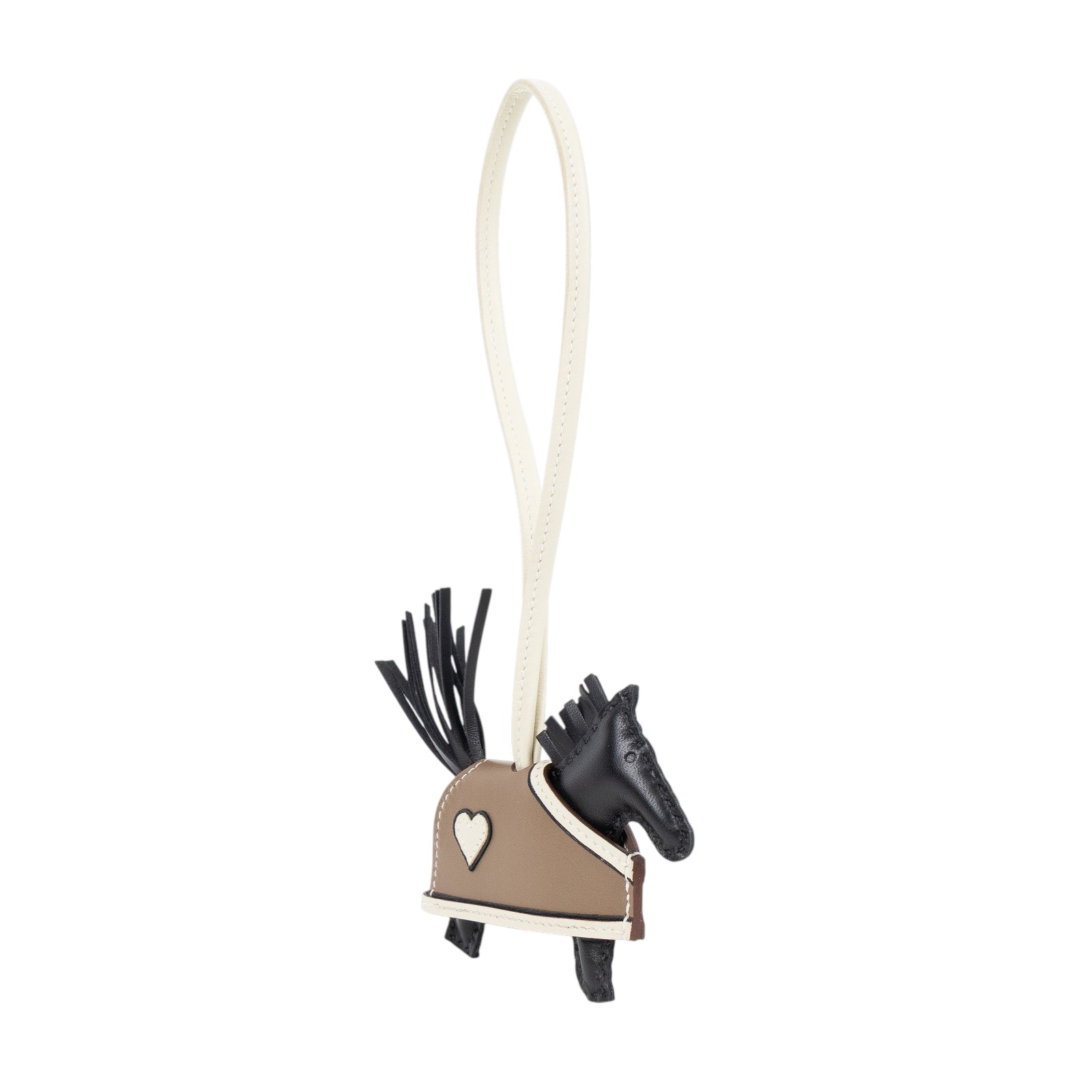 愛馬仕 Hermes Rodeo Robeo Coeur PM 飛馬 吊飾 黑色 奶昔白 大象灰 H086714CAAD /  原廠盒子