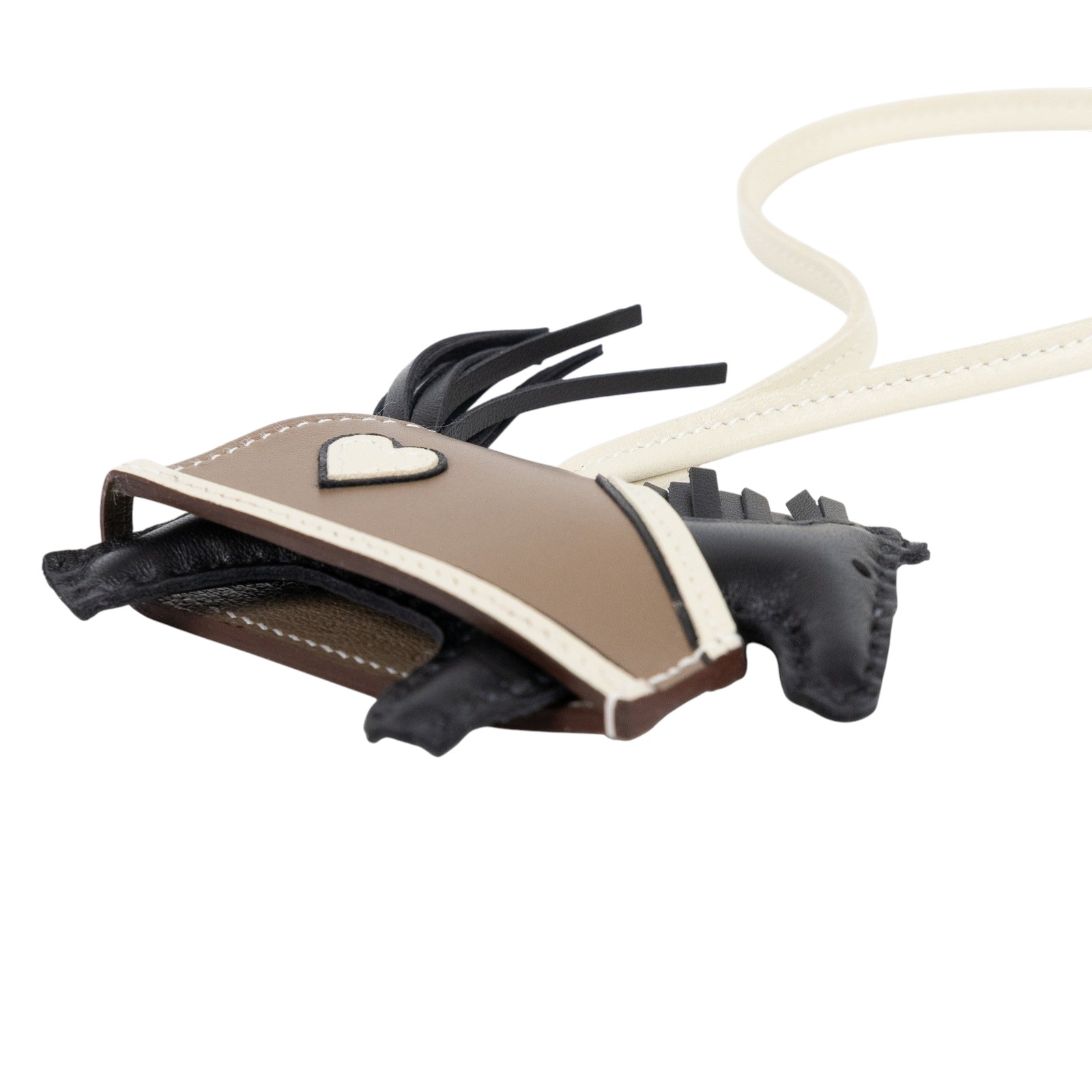 愛馬仕 Hermes Rodeo Robeo Coeur PM 飛馬 吊飾 黑色 奶昔白 大象灰 H086714CAAD /  原廠盒子