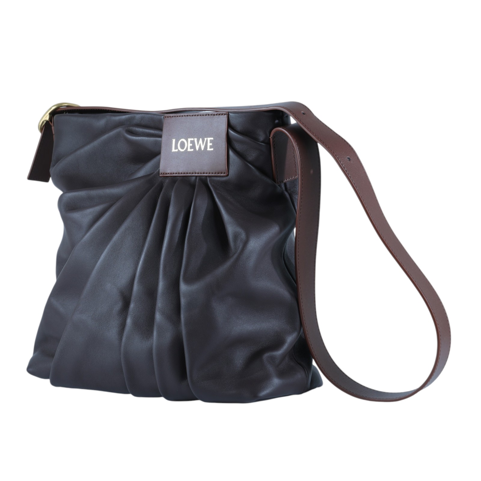 羅意威 LOEWE Draped 托特包 ADHBDPTX01 深布朗尼抓皺手提包 防塵袋