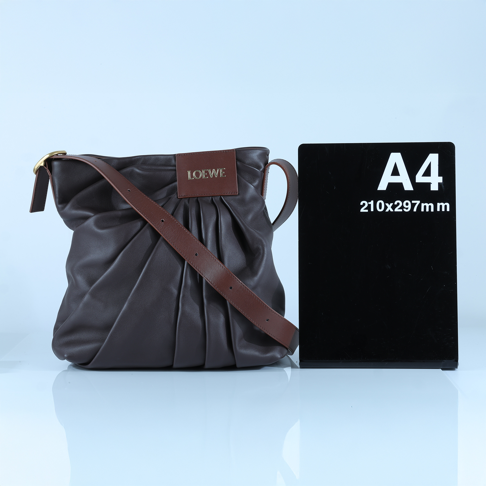 羅意威 LOEWE Draped 托特包 ADHBDPTX01 深布朗尼抓皺手提包 防塵袋