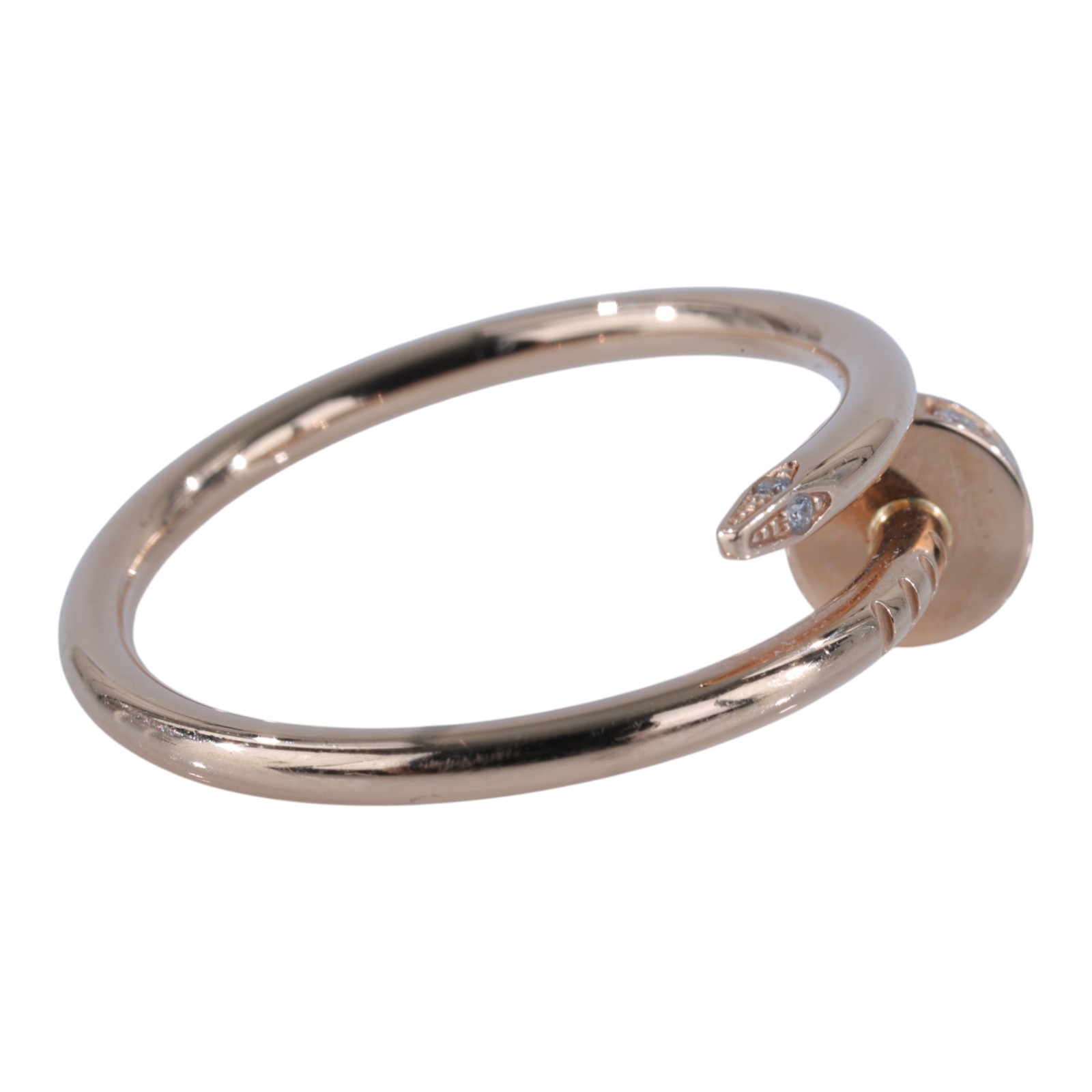 卡地亞 CARTIER Juste un Clou 戒指 B4094854 K18RG帶鑽釘子戒指小型款 原廠盒子