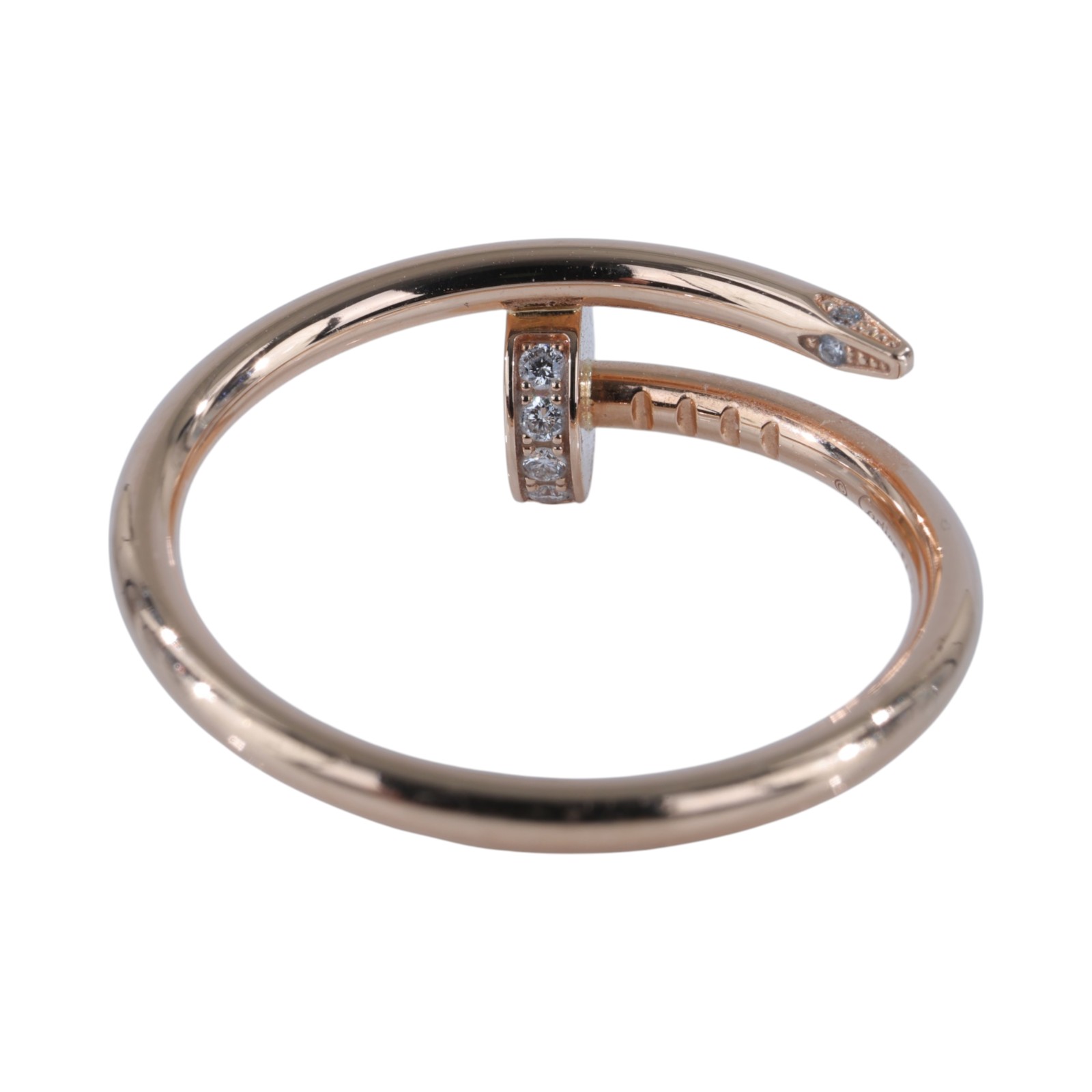 卡地亞 CARTIER Juste un Clou 戒指 B4094854 K18RG帶鑽釘子戒指小型款 原廠盒子