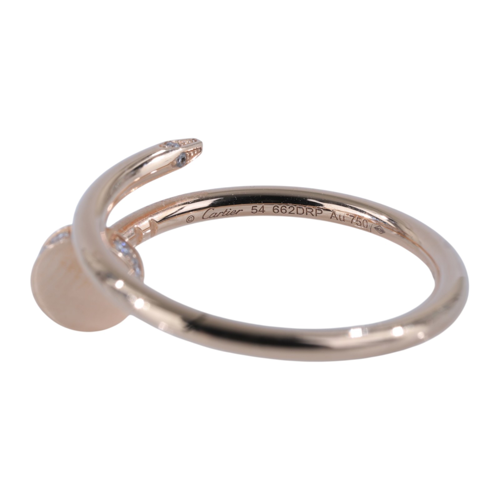 卡地亞 CARTIER Juste un Clou 戒指 B4094854 K18RG帶鑽釘子戒指小型款 原廠盒子