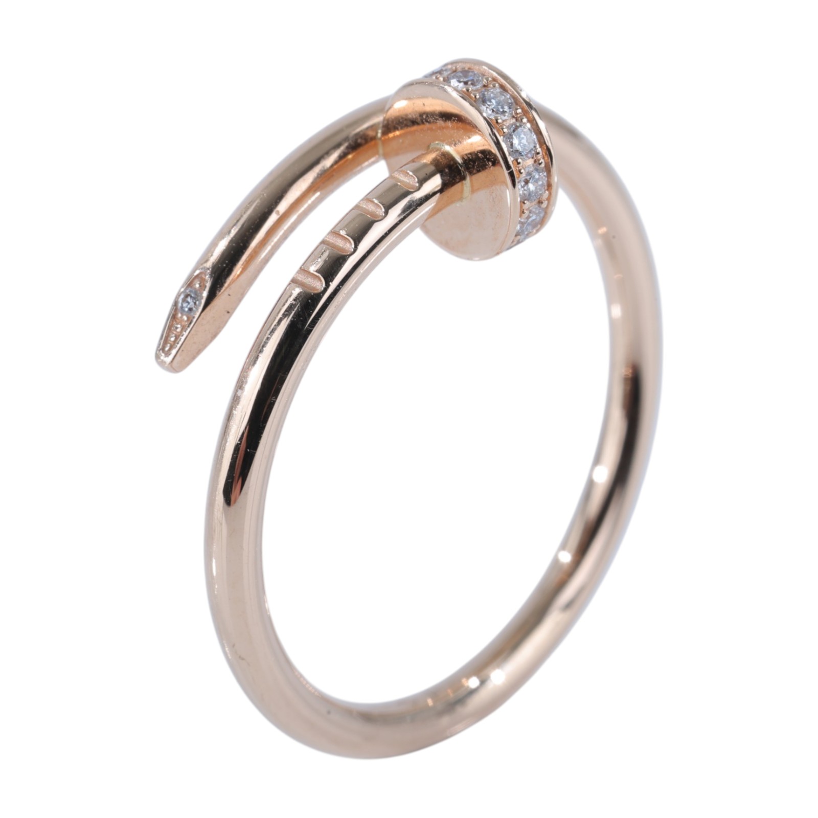 卡地亞 CARTIER Juste un Clou 戒指 B4094854 K18RG帶鑽釘子戒指小型款 原廠盒子