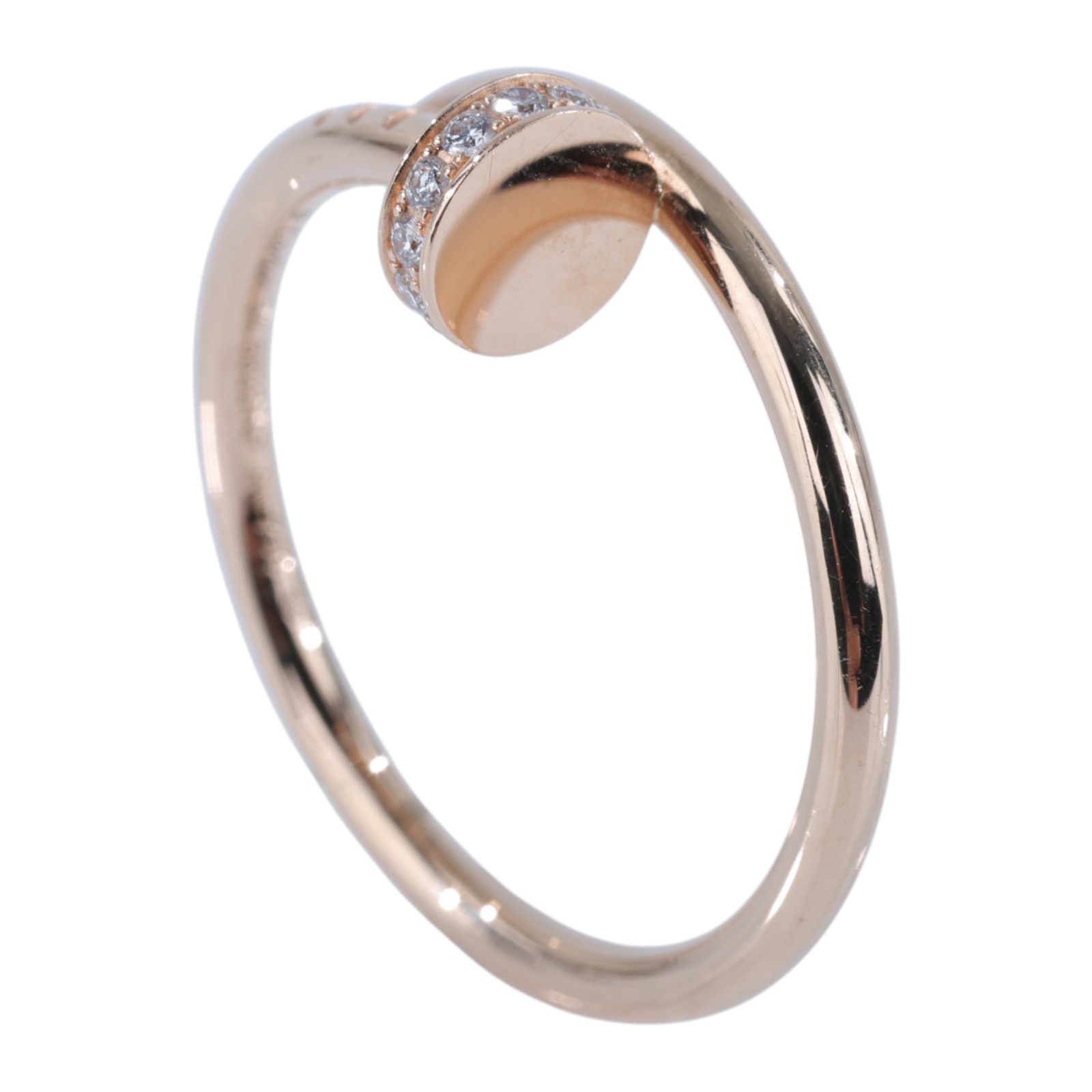 卡地亞 CARTIER Juste un Clou 戒指 B4094854 K18RG帶鑽釘子戒指小型款 原廠盒子