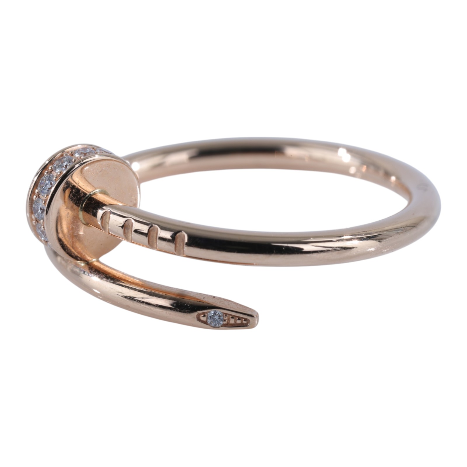 卡地亞 CARTIER Juste un Clou 戒指 B4094854 K18RG帶鑽釘子戒指小型款 原廠盒子