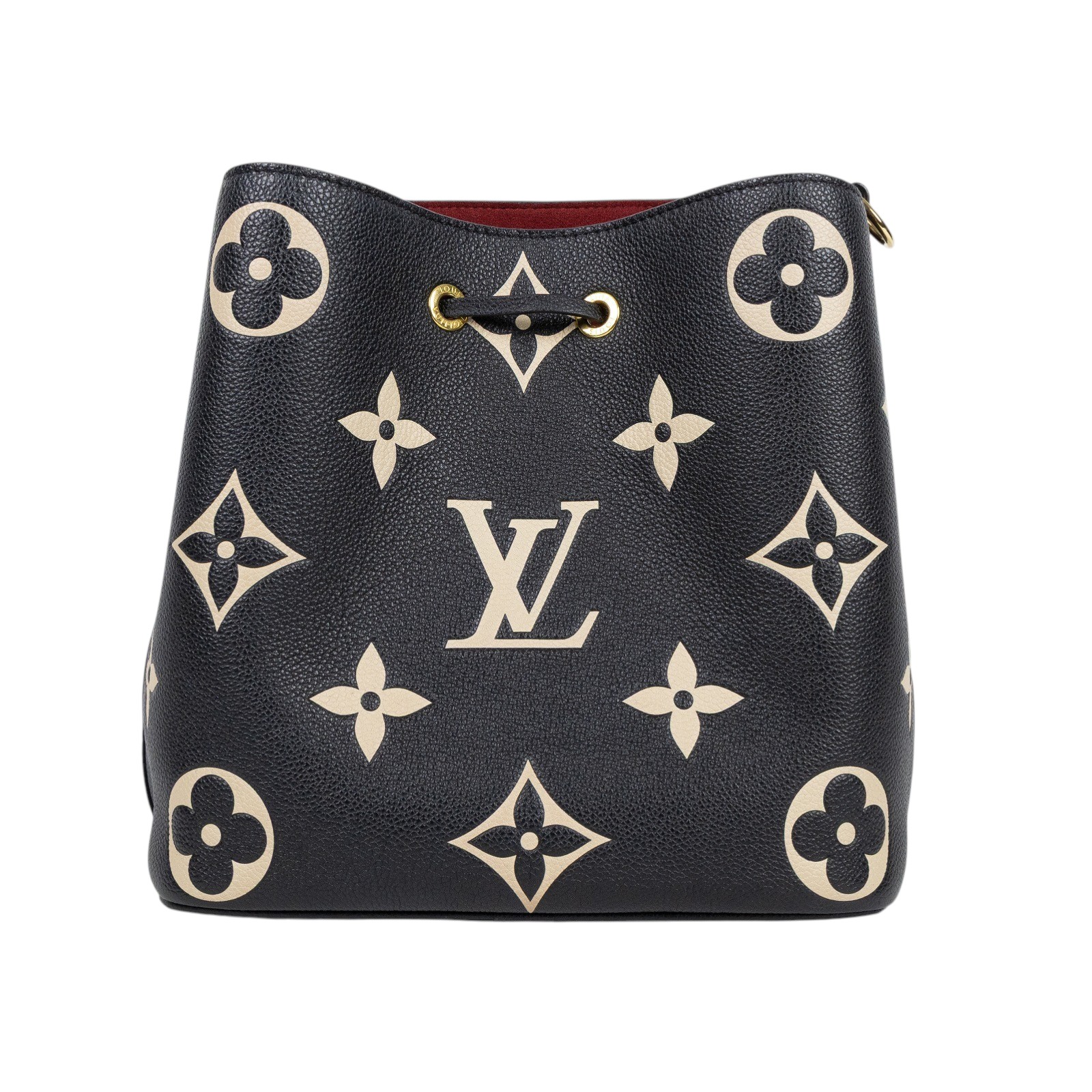 路易威登 LOUIS VUITTON NéoNoé MM 皮革 肩背 水桶包 黑色/奶油色 M45497 晶片款  原廠盒子/防塵袋/購買證明