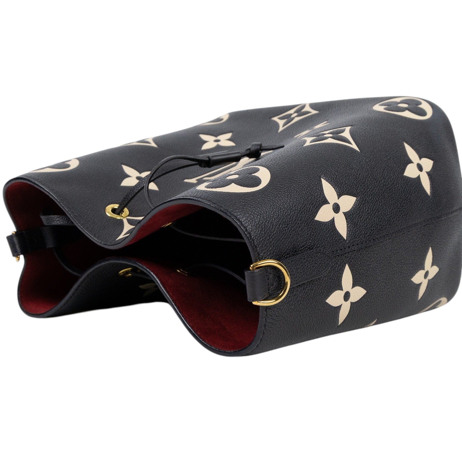 路易威登 LOUIS VUITTON NéoNoé MM 皮革 肩背 水桶包 黑色/奶油色 M45497 晶片款  原廠盒子/防塵袋/購買證明