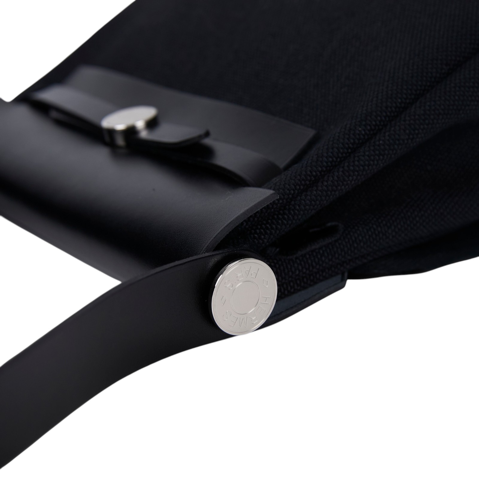 愛馬仕 Hermes Herbag Zip 20 HER20 W刻 黑銀扣帆布HER BAG 20 原廠盒子/防塵袋