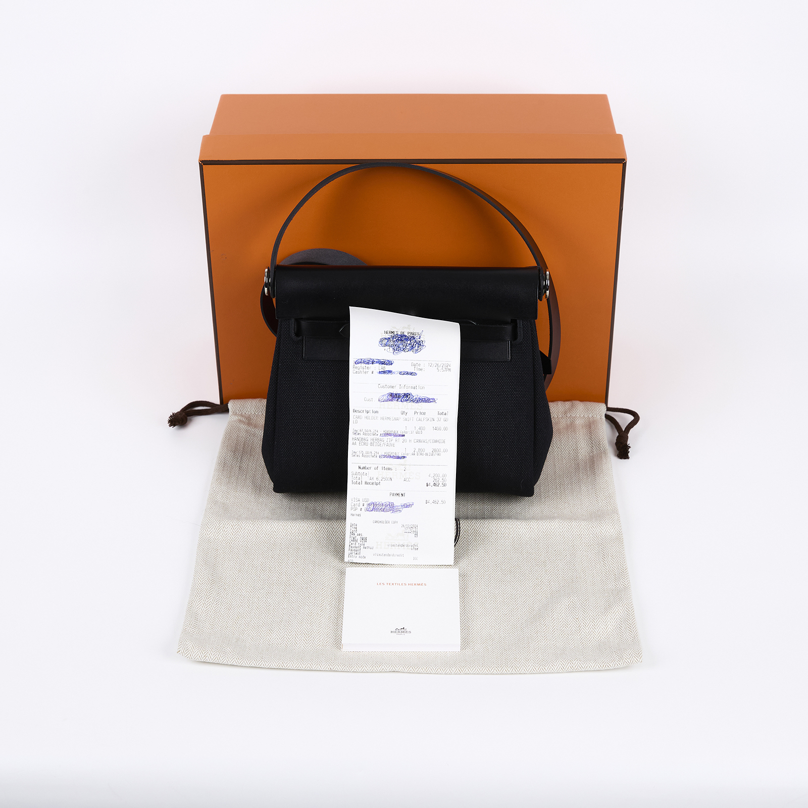 愛馬仕 Hermes Herbag Zip 20 HER20 W刻 黑銀扣帆布HER BAG 20 原廠盒子/防塵袋