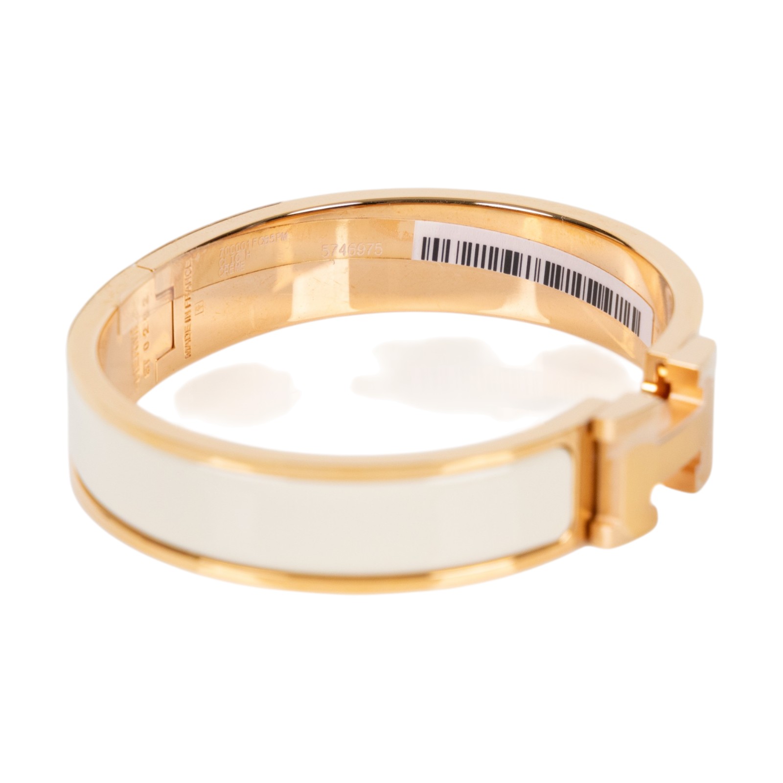 愛馬仕 Hermes Clic H PM 手環 奶油色 H700001FO85PM /ST0292 玫瑰金扣奶油白CLIC H手環 原廠盒子/防塵袋