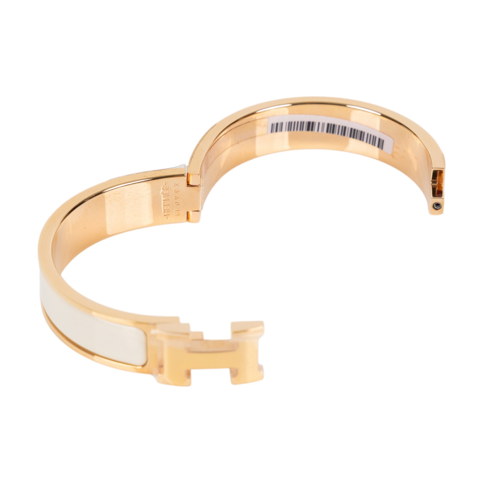 愛馬仕 Hermes Clic H PM 手環 奶油色 H700001FO85PM /ST0292 玫瑰金扣奶油白CLIC H手環 原廠盒子/防塵袋