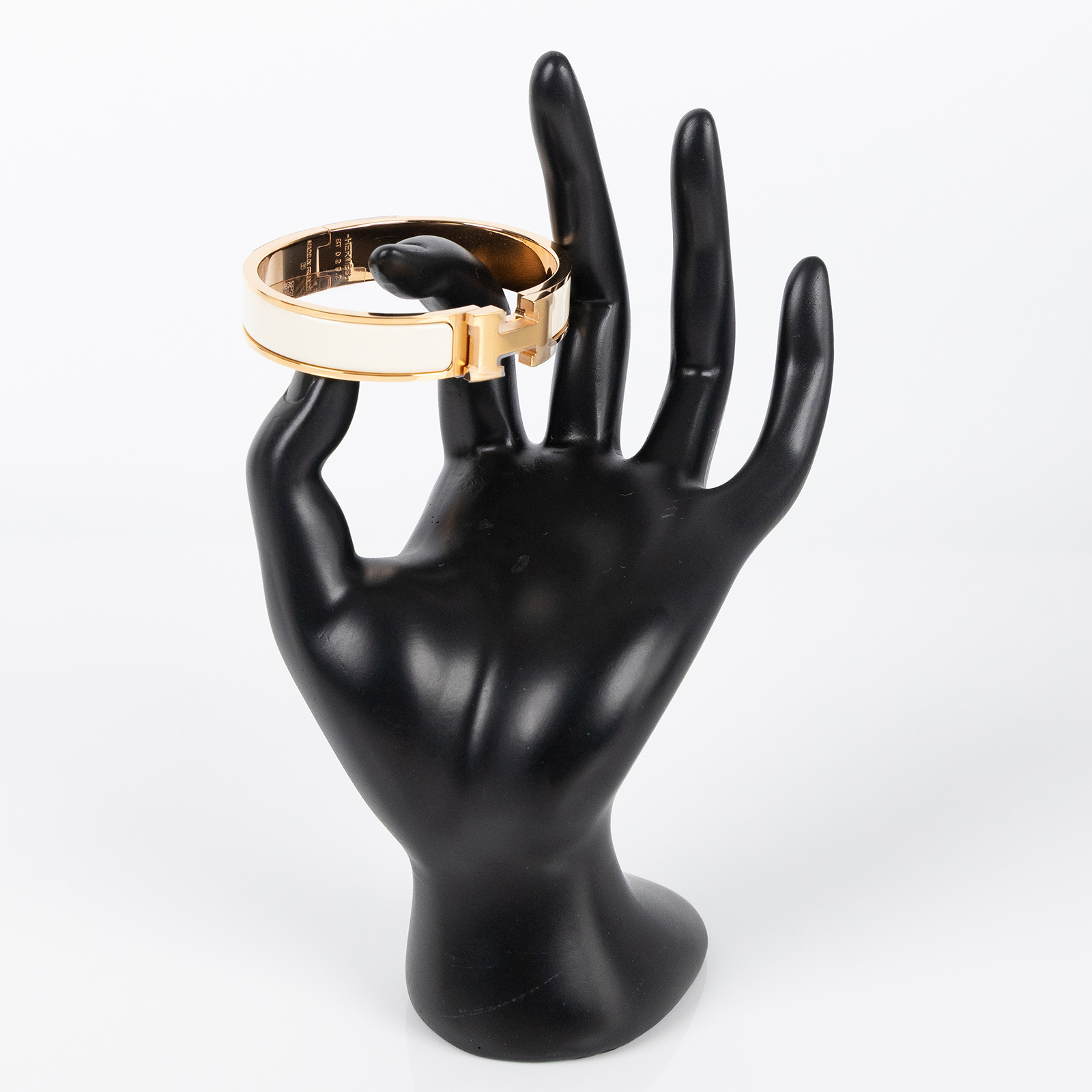 愛馬仕 Hermes Clic H PM 手環 奶油色 H700001FO85PM /ST0292 玫瑰金扣奶油白CLIC H手環 原廠盒子/防塵袋