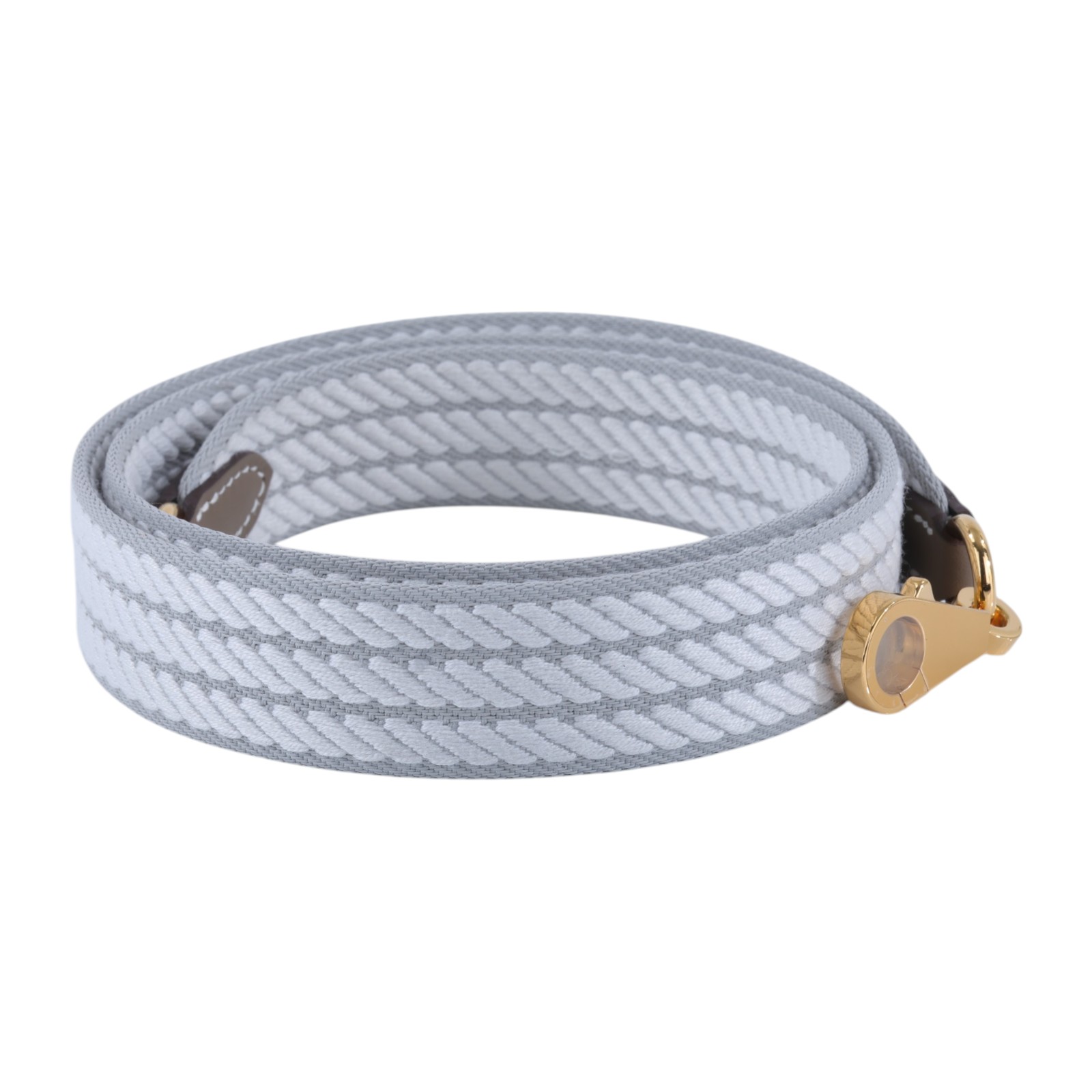 愛馬仕 Hermes Sangle Cordage 25 mm 肩帶 冰川藍 珍珠灰 大象灰 H085711CCAH105 KSA  原廠盒子/防塵袋