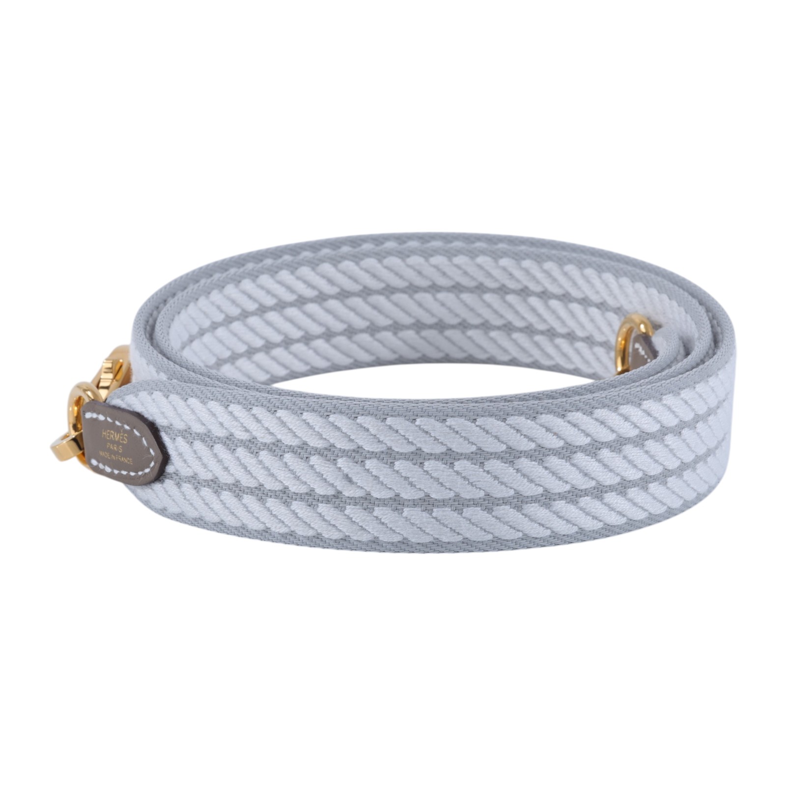 愛馬仕 Hermes Sangle Cordage 25 mm 肩帶 冰川藍 珍珠灰 大象灰 H085711CCAH105 KSA  原廠盒子/防塵袋