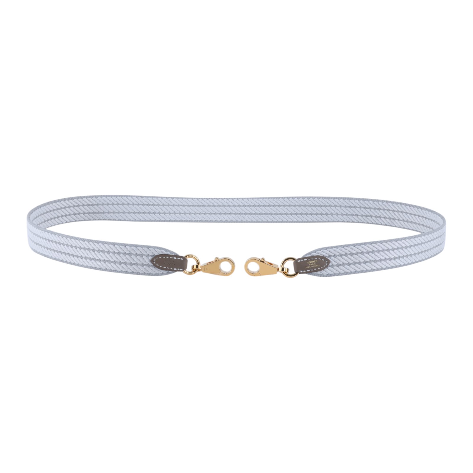 愛馬仕 Hermes Sangle Cordage 25 mm 肩帶 冰川藍 珍珠灰 大象灰 H085711CCAH105 KSA  原廠盒子/防塵袋