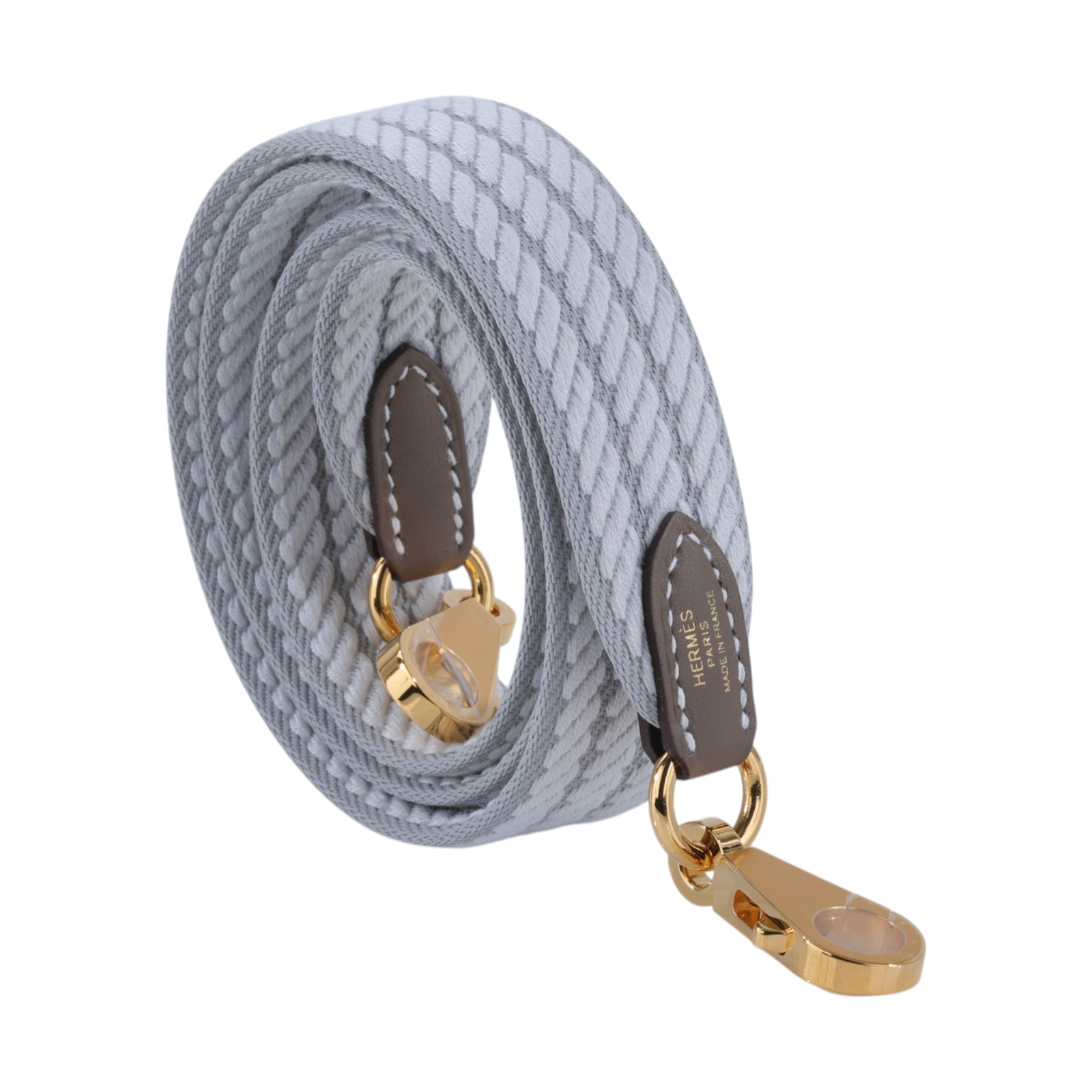 愛馬仕 Hermes Sangle Cordage 25 mm 肩帶 冰川藍 珍珠灰 大象灰 H085711CCAH105 KSA  原廠盒子/防塵袋