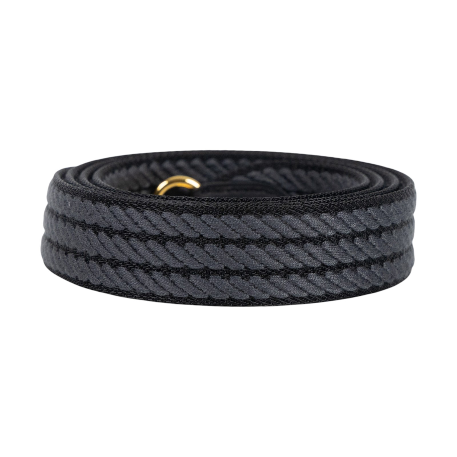 愛馬仕 Hermes Sangle Cordage 25 mm 肩帶 黑色 霧霾灰 H085711CCAE105 KSA K刻黑灰編織背帶 原廠盒子/防塵袋