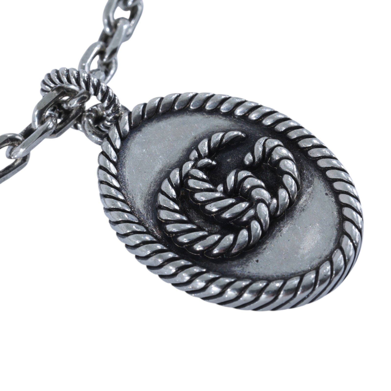 古馳 GUCCI GG Interlocking G 項鏈 632540 J8400 橢圓GG銀飾項鍊 原廠盒子/購買證明