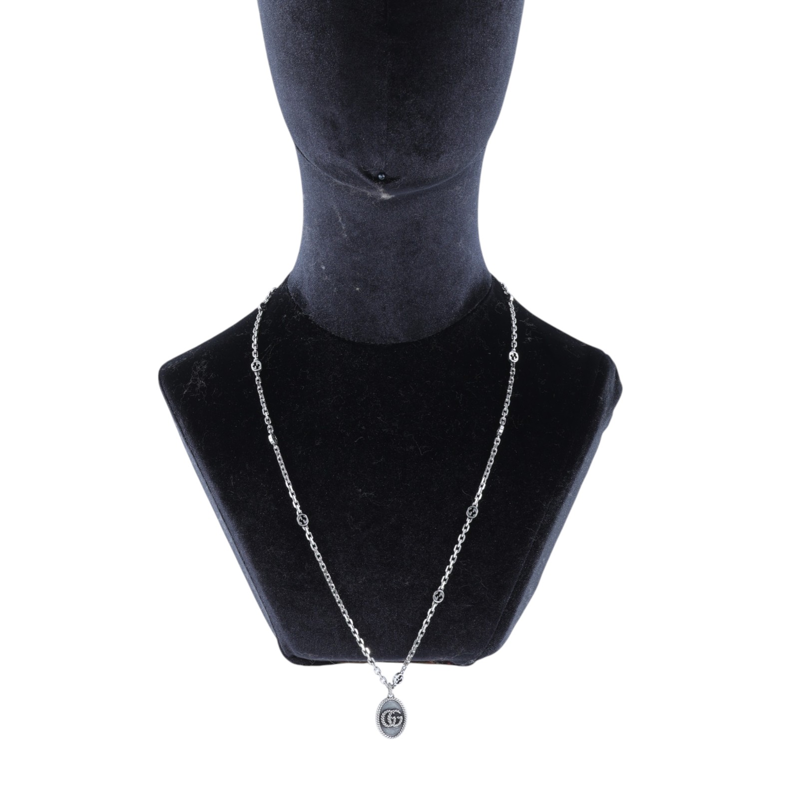 古馳 GUCCI GG Interlocking G 項鏈 632540 J8400 橢圓GG銀飾項鍊 原廠盒子/購買證明