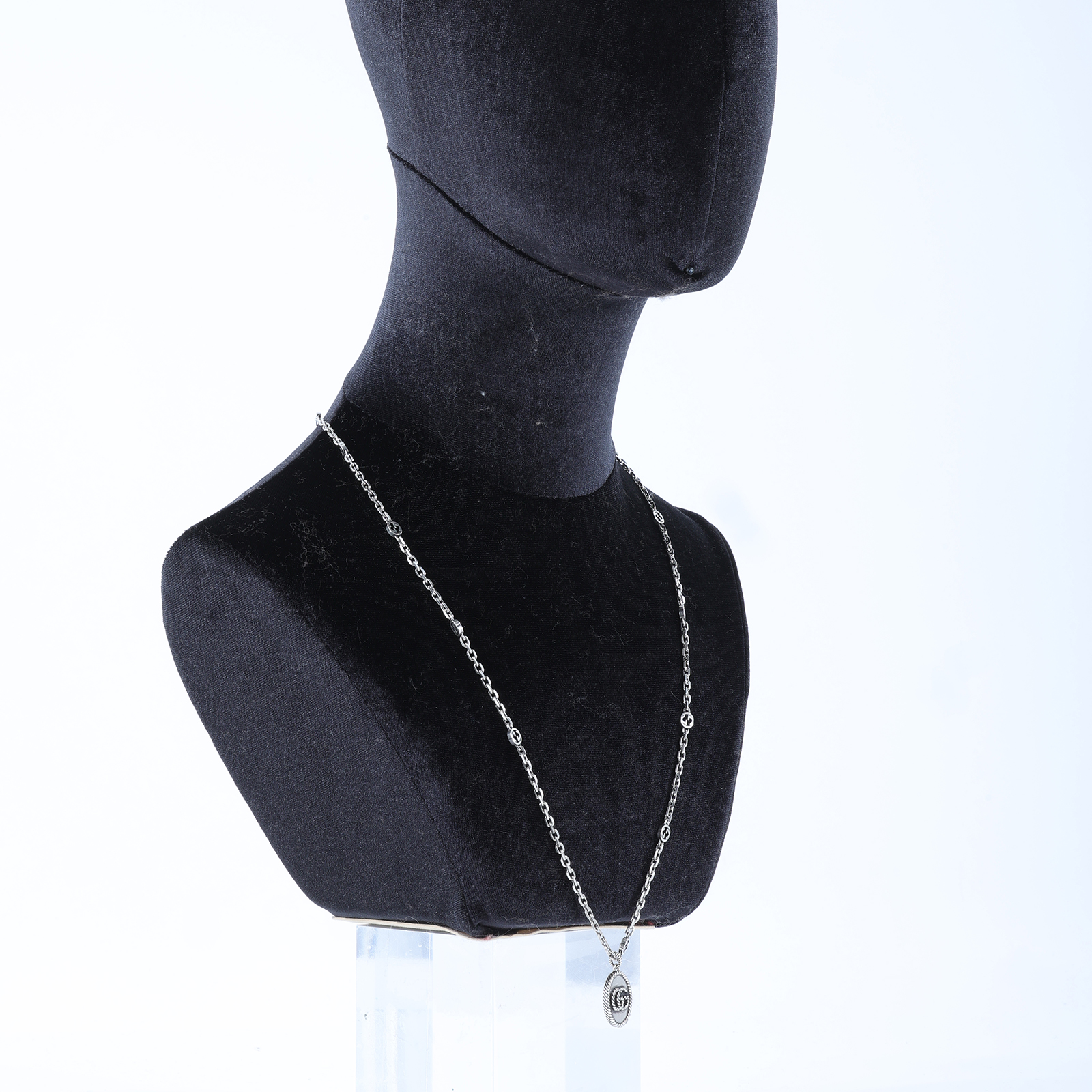 古馳 GUCCI GG Interlocking G 項鏈 632540 J8400 橢圓GG銀飾項鍊 原廠盒子/購買證明