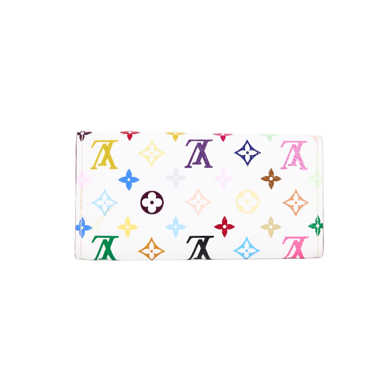 路易威登 LOUIS VUITTON Monogram Multicolor Multicles 鑰匙包 村上隆 白三彩 M60043  原廠盒子/防塵袋/購買證明