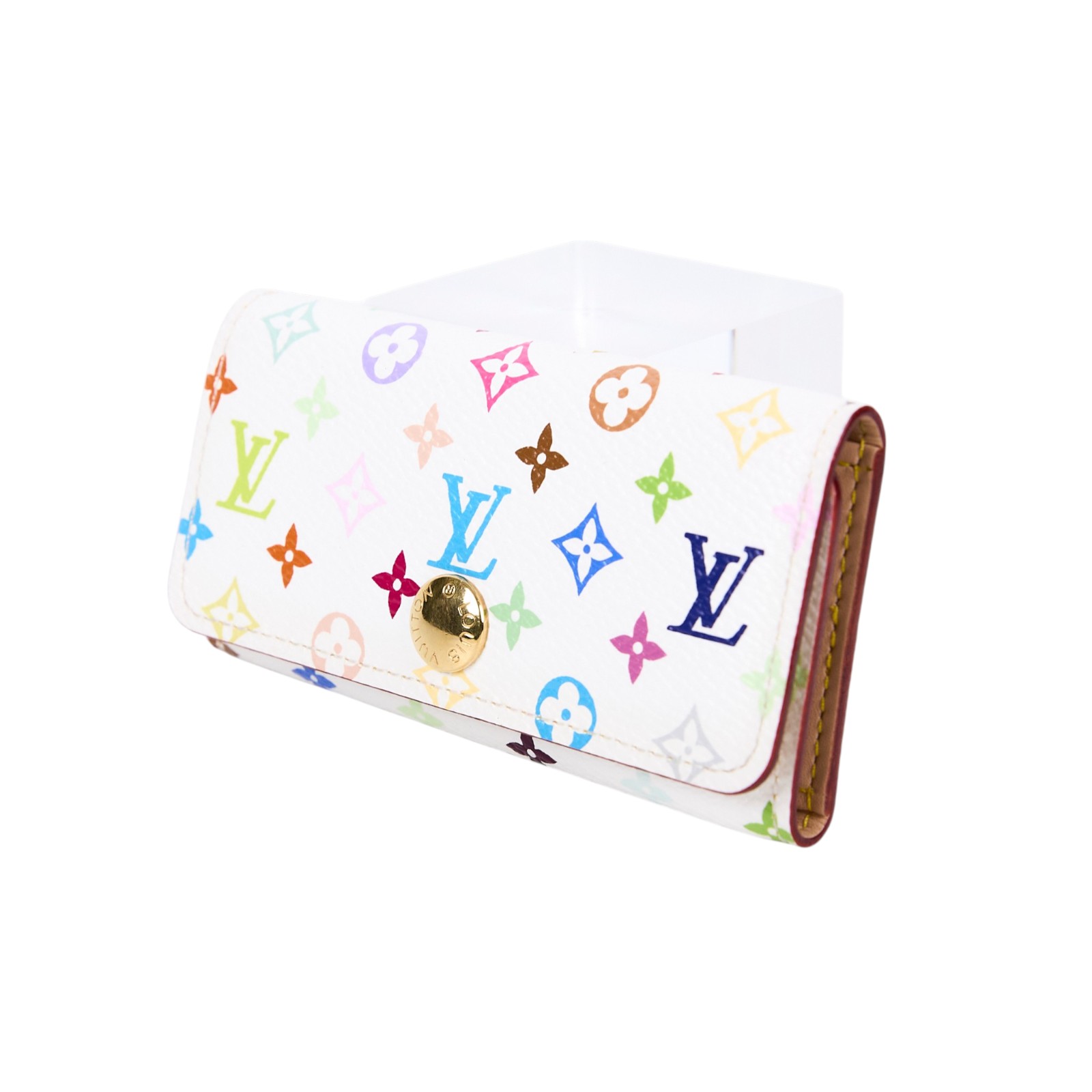 路易威登 LOUIS VUITTON Monogram Multicolor Multicles 鑰匙包 村上隆 白三彩 M60043  原廠盒子/防塵袋/購買證明