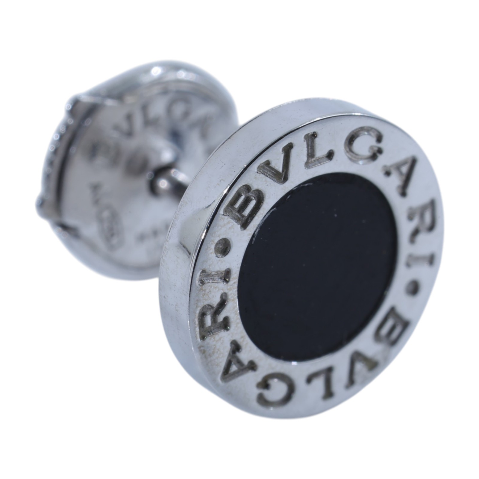 寶格麗 BVLGARI 單邊耳環 耳釘 356121 K18WG黑瑪瑙單邊耳環 原廠盒子/保書