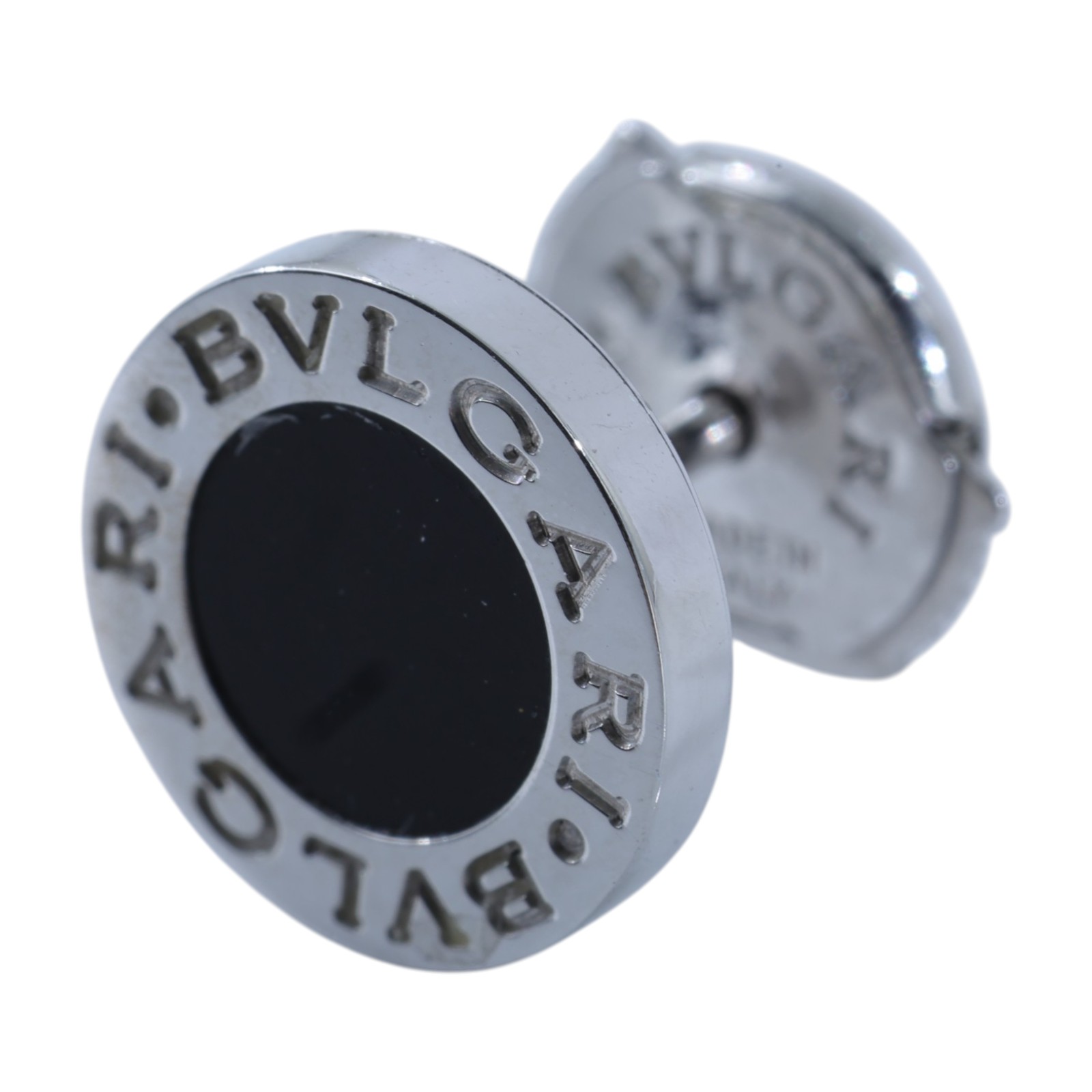 寶格麗 BVLGARI 單邊耳環 耳釘 356121 K18WG黑瑪瑙單邊耳環 原廠盒子/保書