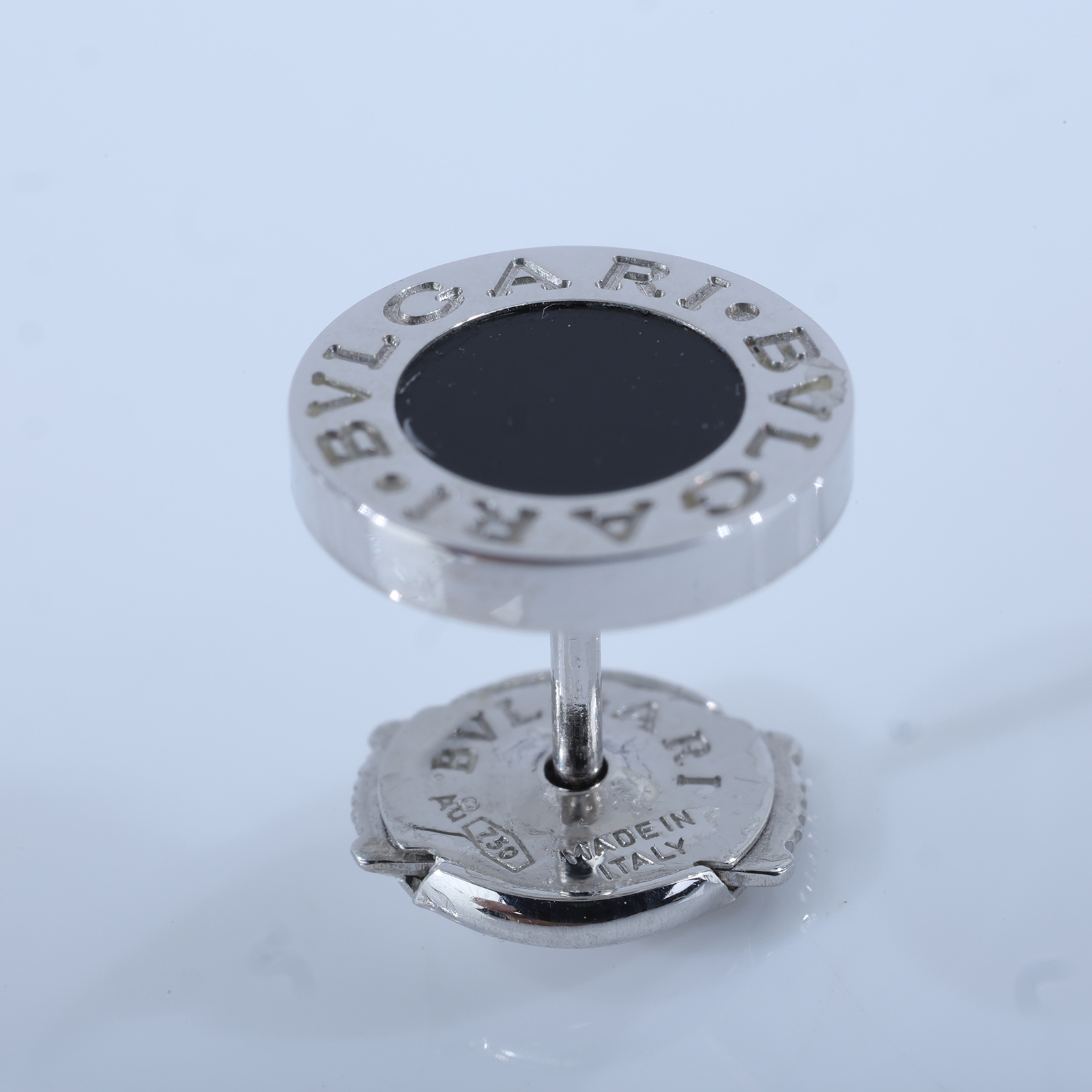 寶格麗 BVLGARI 單邊耳環 耳釘 356121 K18WG黑瑪瑙單邊耳環 原廠盒子/保書