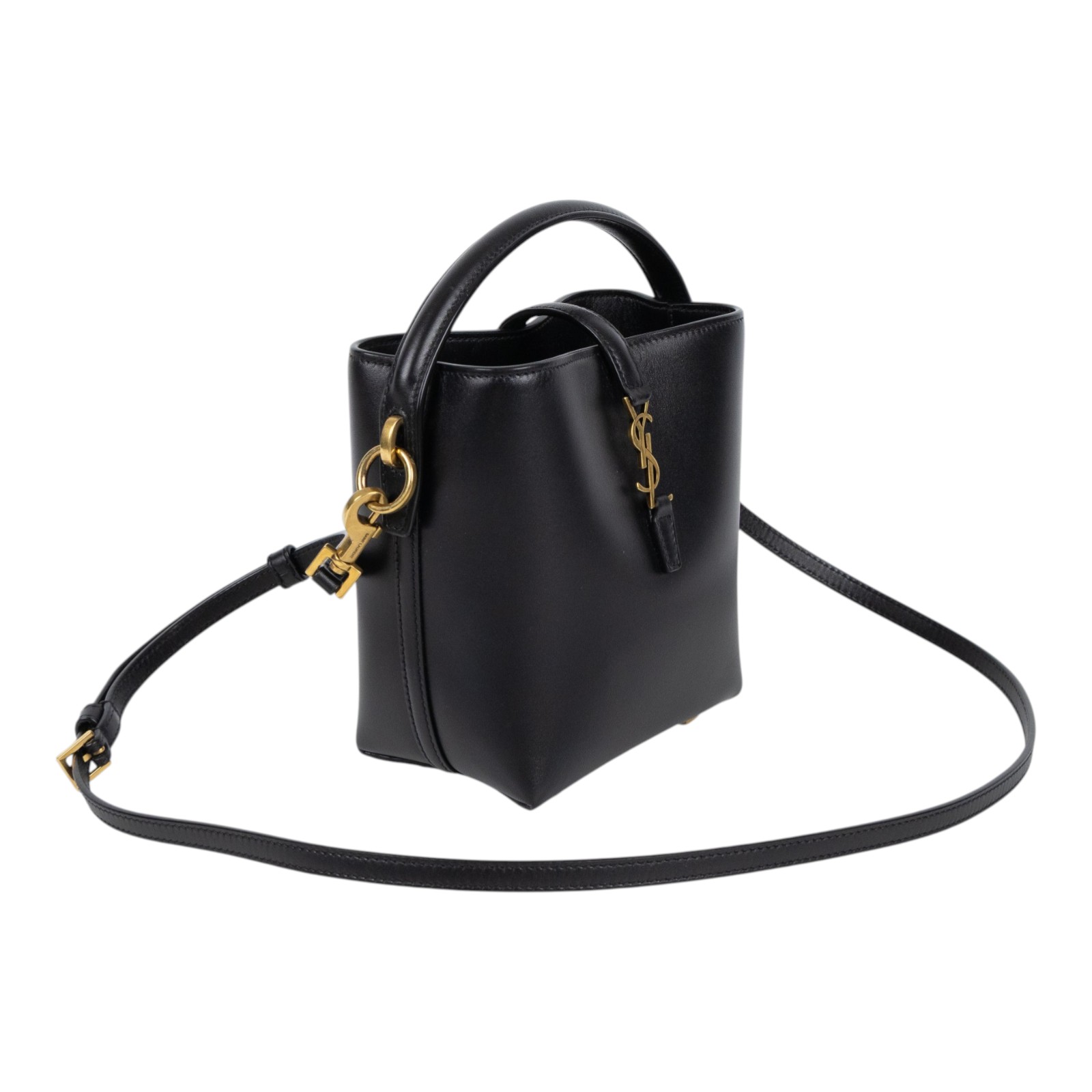 聖羅蘭 YSL SAINT LAURENT le 37 亮面皮革 迷你手袋 7658702R20W 黑Le 37 Mini 原廠盒子/防塵袋/背帶